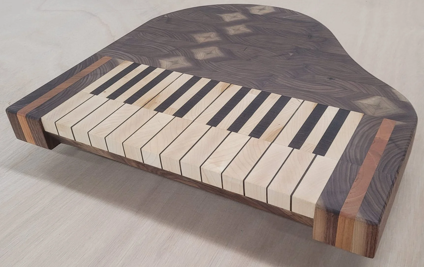 "The Grand Piano" is made from walnut, maple, wenge, and cherry