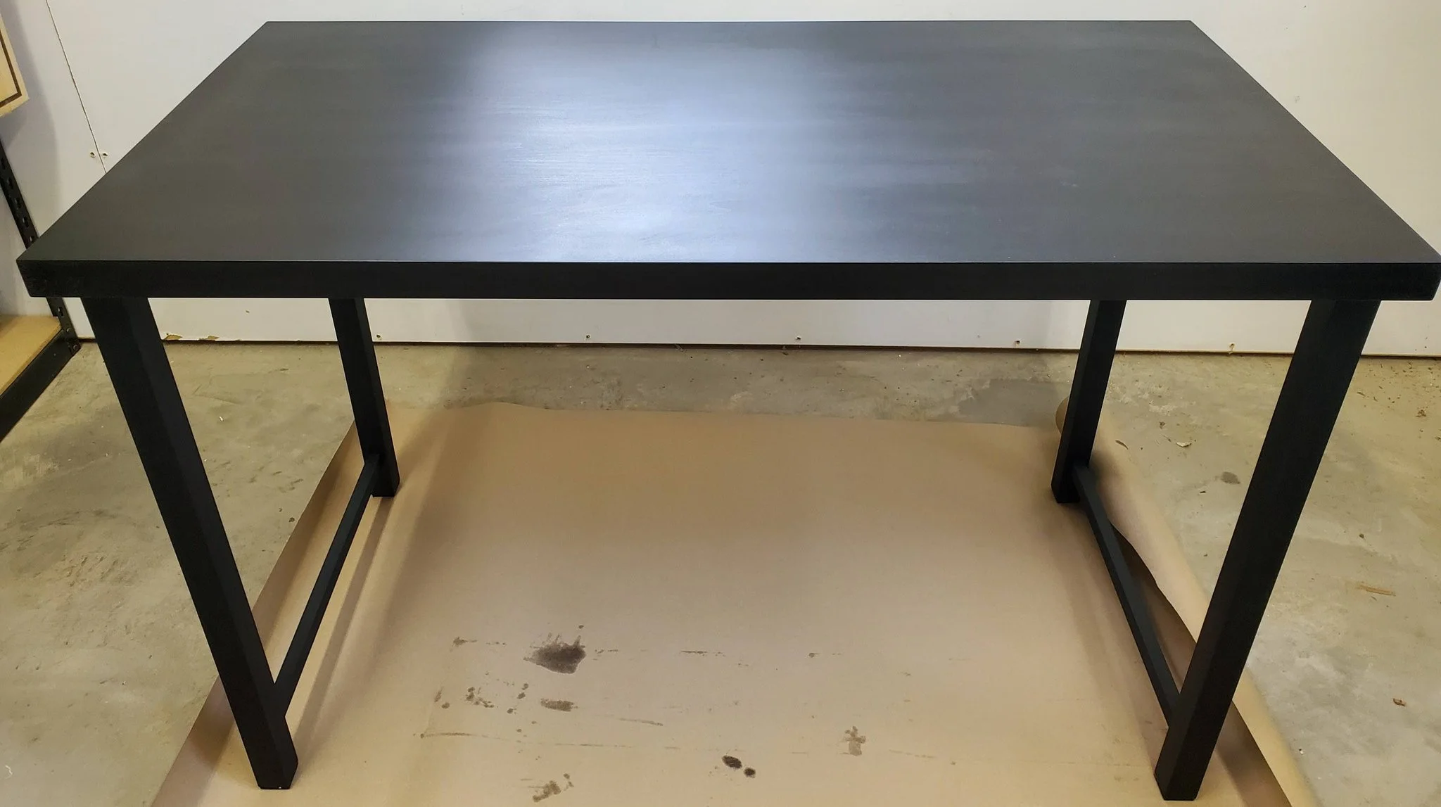 Custom maple desk and matching bookcase.
Made of hard maple stained black with a satin hardwax oil for the top coat. I used India ink to get that deep black look that I was after.