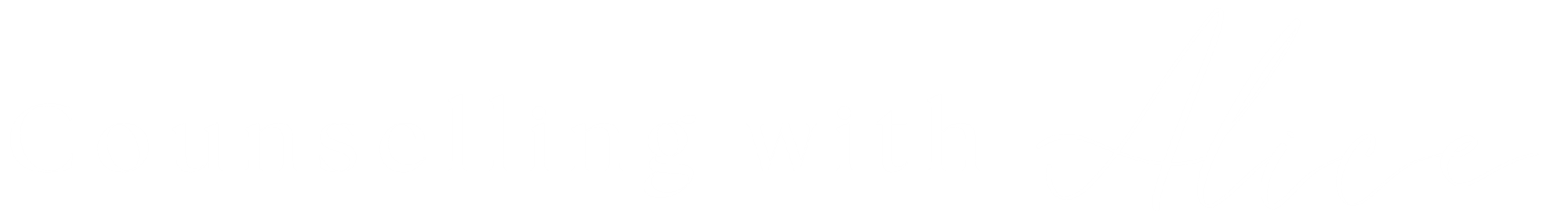 Text that reads 'Counseling with Alice' with a black background.
