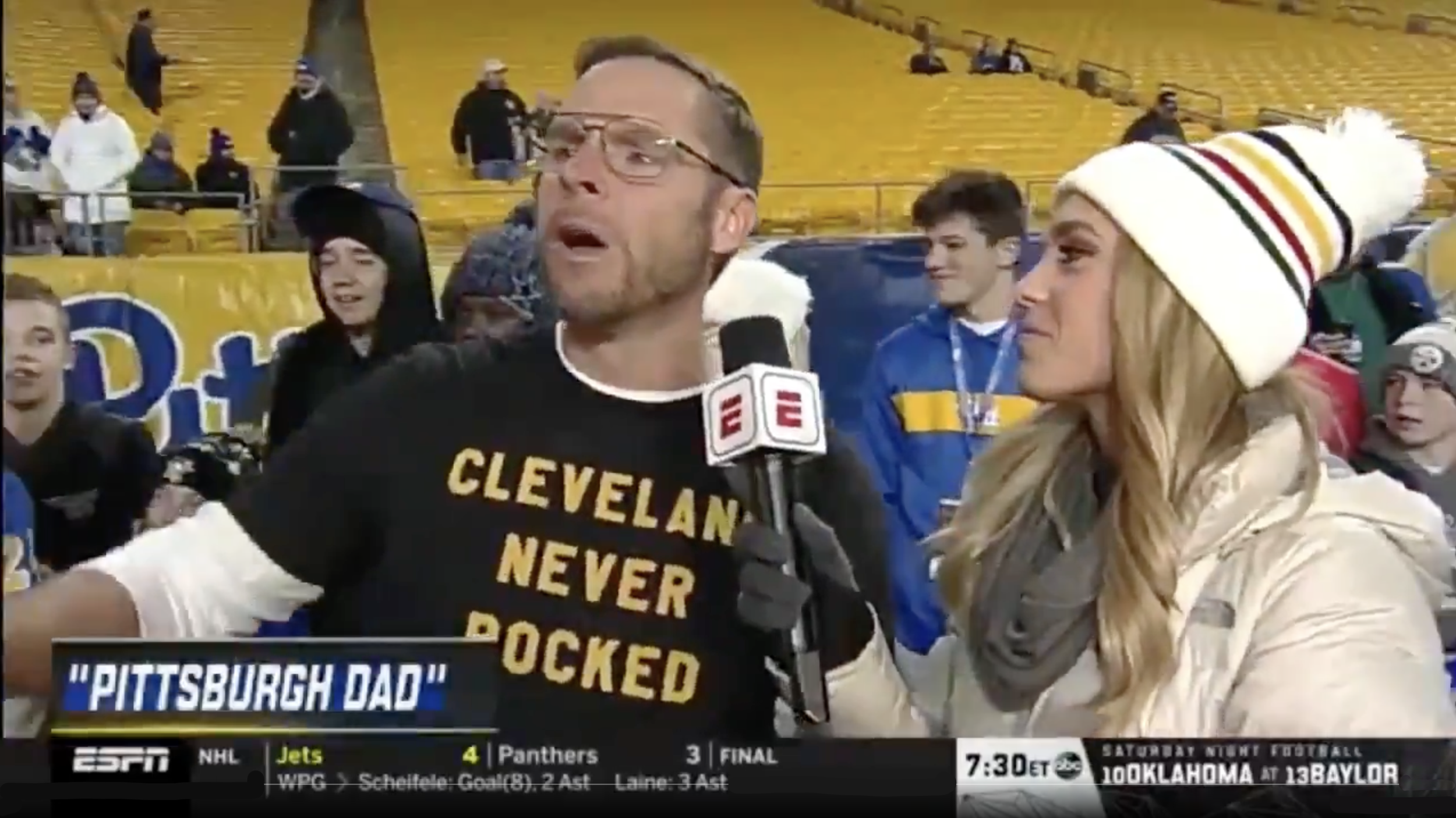 Pittsburgh Dad being interviewed by ESPN.