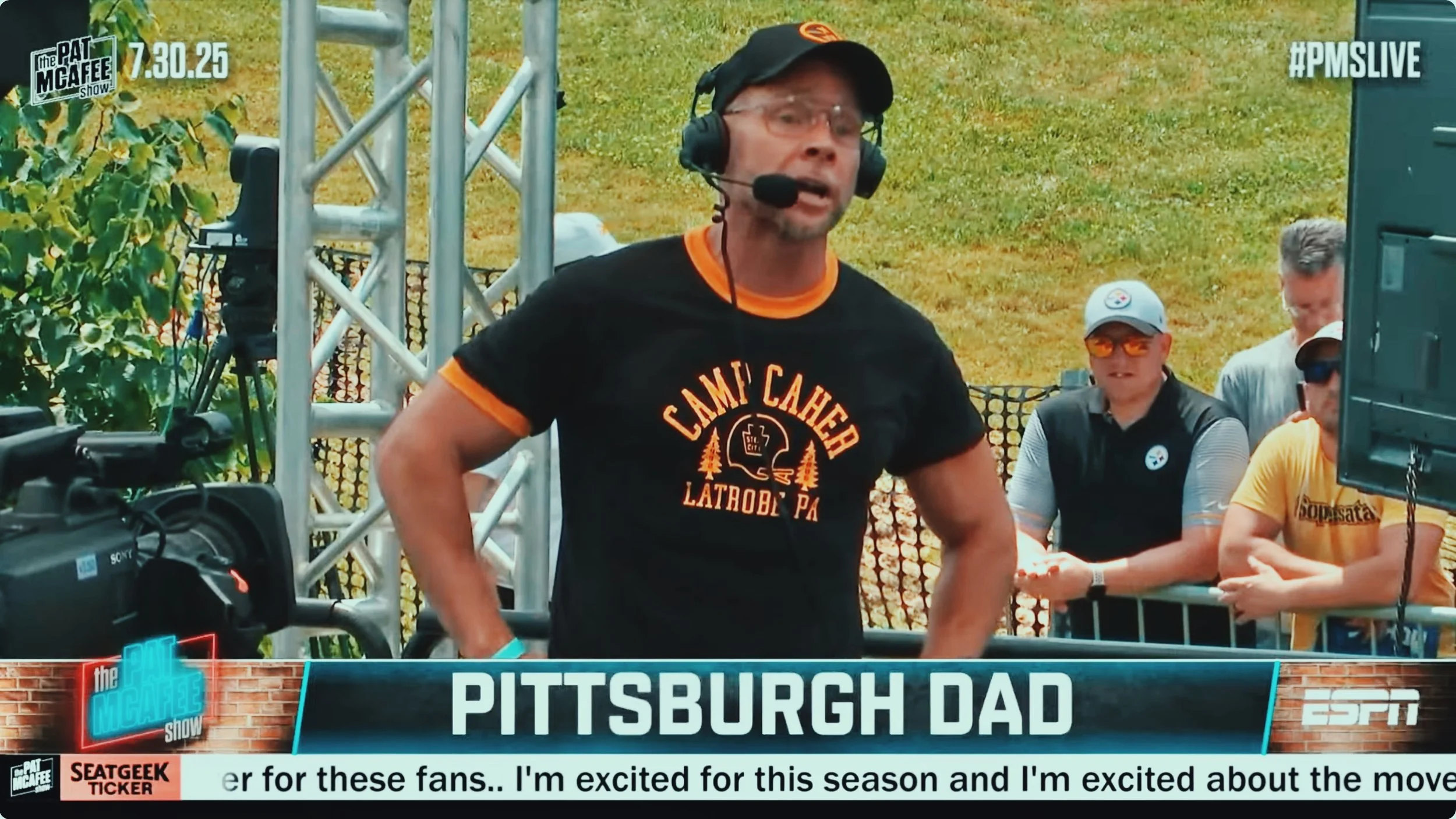 Pittsburgh Dad appearing on The Pat McAfee show on ESPN.