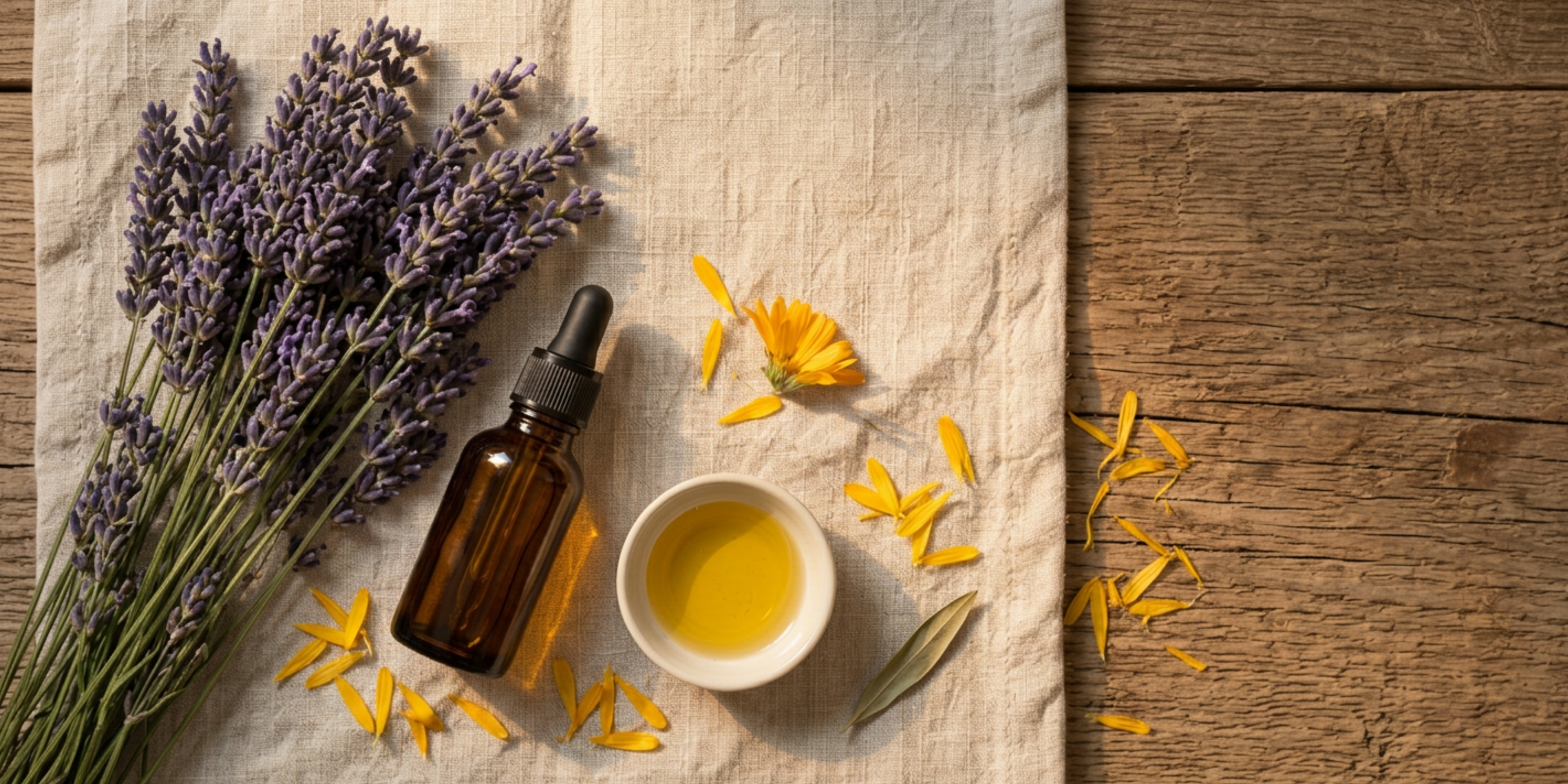 Jajoba oil, lavender and calendula