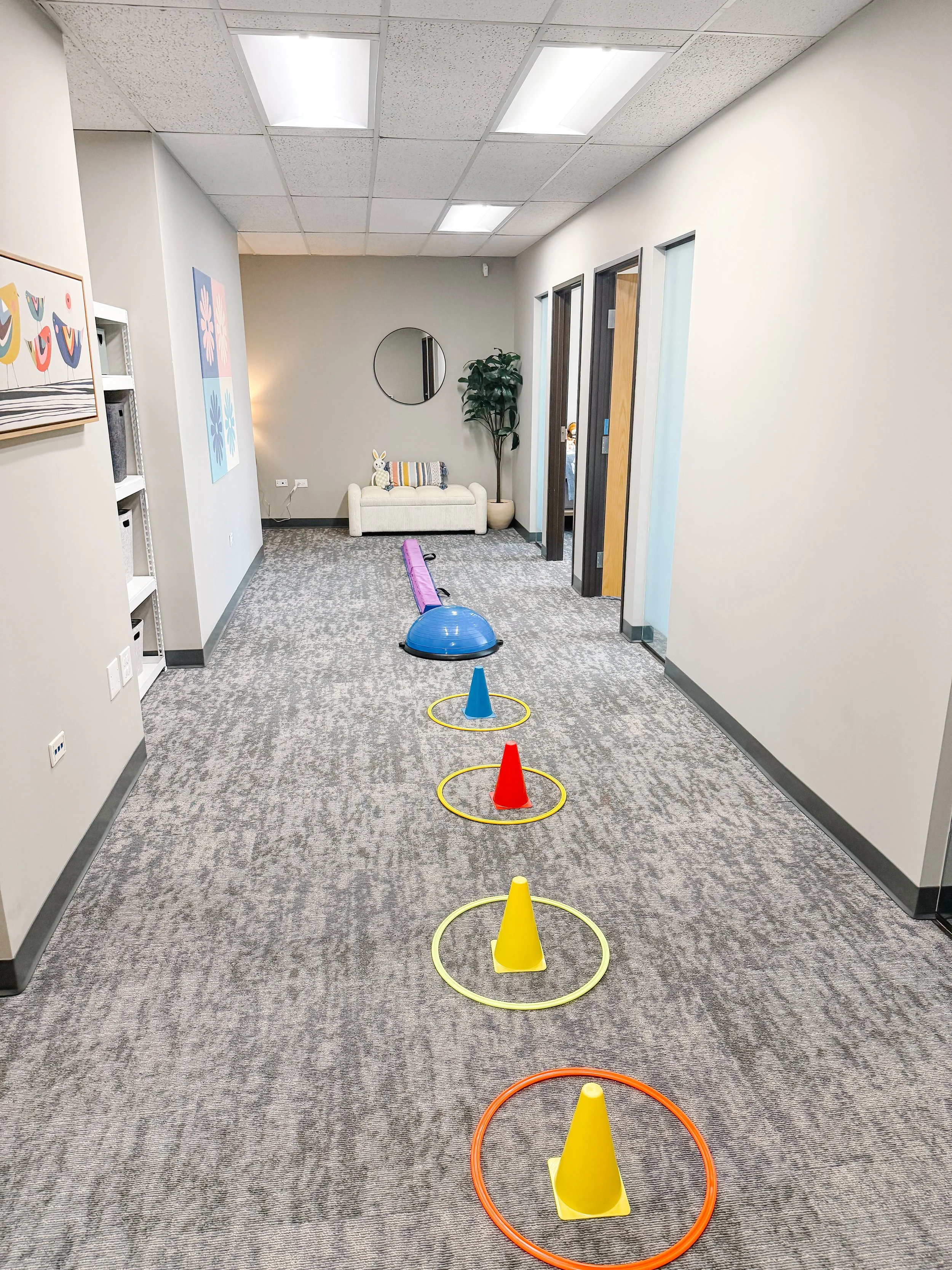 obstacle course down hallway