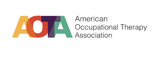 Logo of the American Occupational Therapy Association with colorful overlapping letters 'AOTA' and the full name written beside.