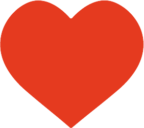 A large red heart shape.