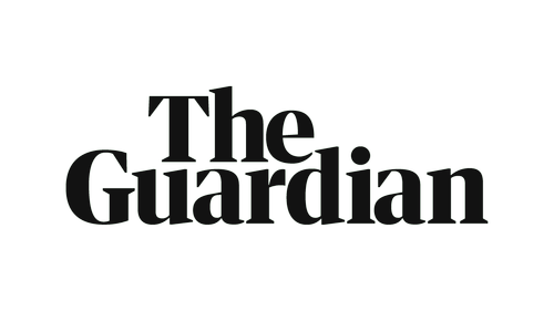 The logo of The Guardian newspaper in black and green text.