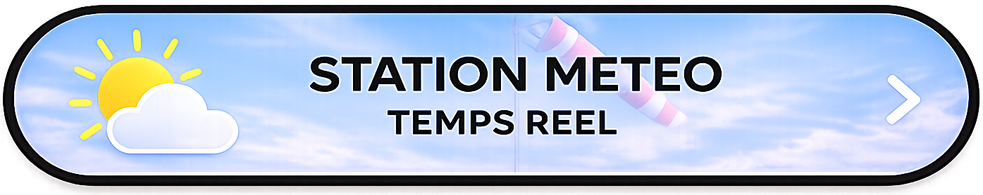 Bouton 'STATION METEO TEMPS REEL' redirigeant vers les donnees de la station meteo de la base ULM LF3753 de Channay-sur-Lathan.