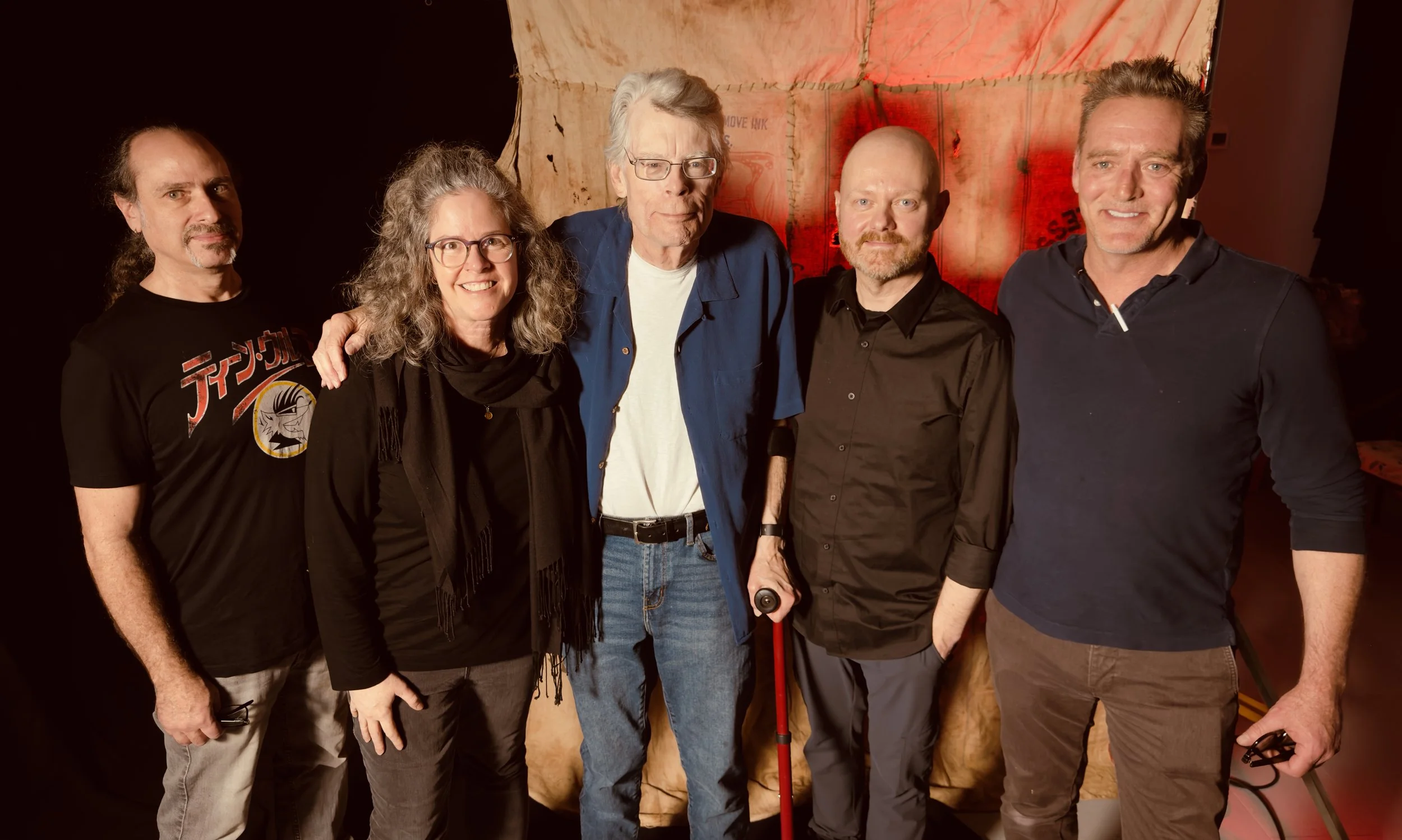 The Chain Reactions crew with Stephen King.