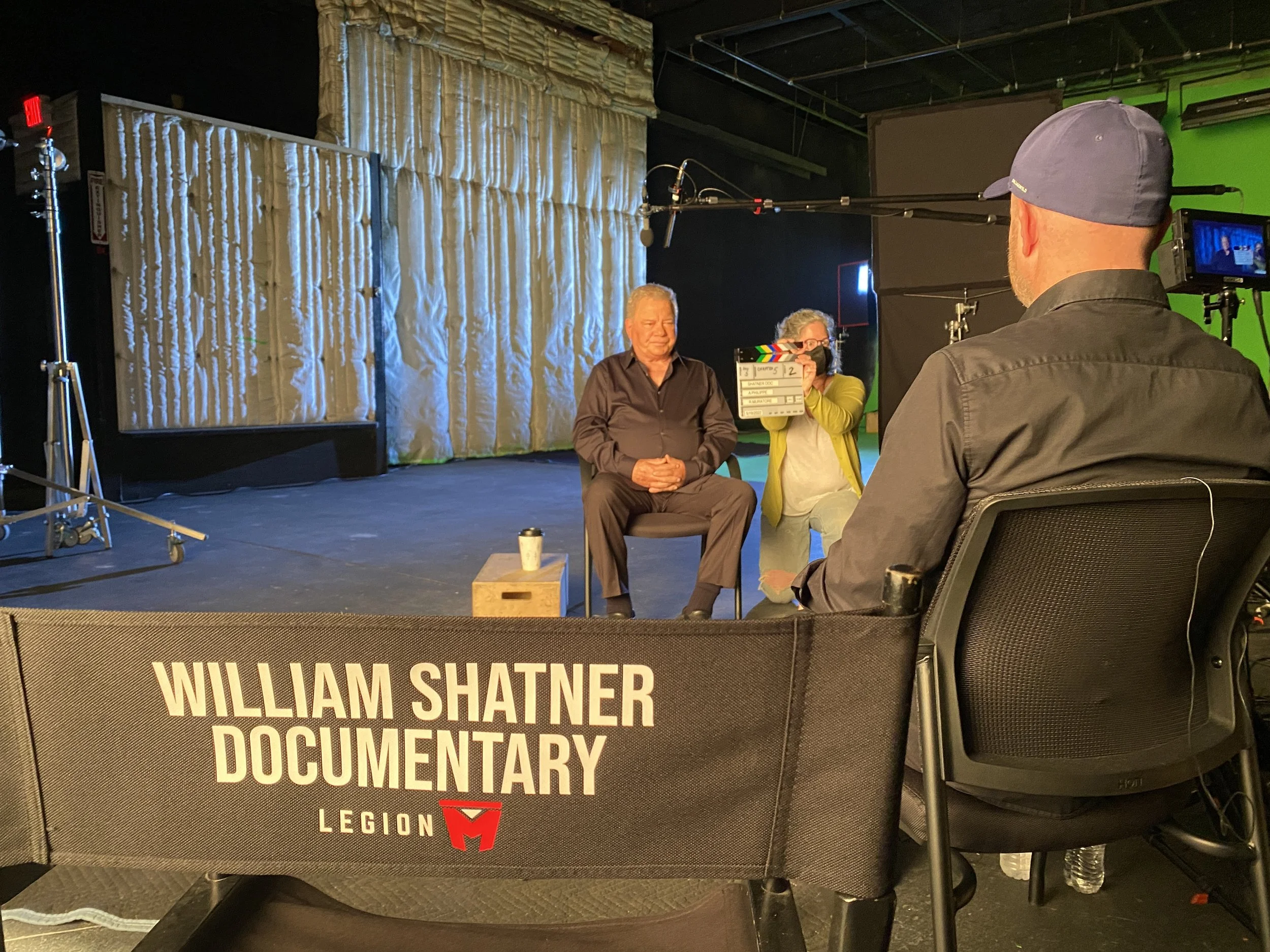 Filming with Bill Shatner.