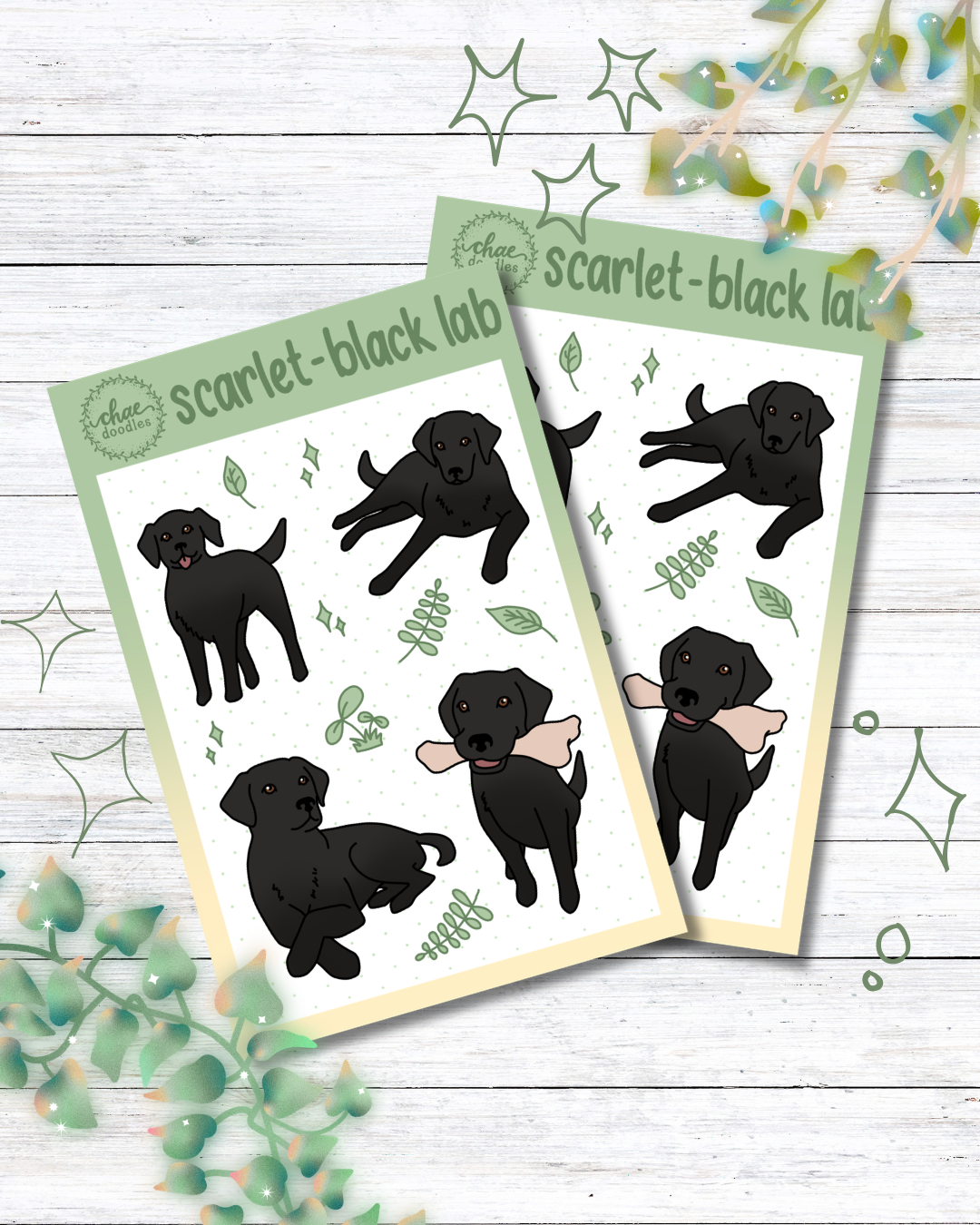 scarlet - black lab sticker sheet