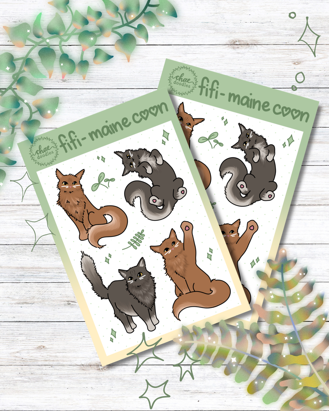 fifi - maine coon sticker sheet