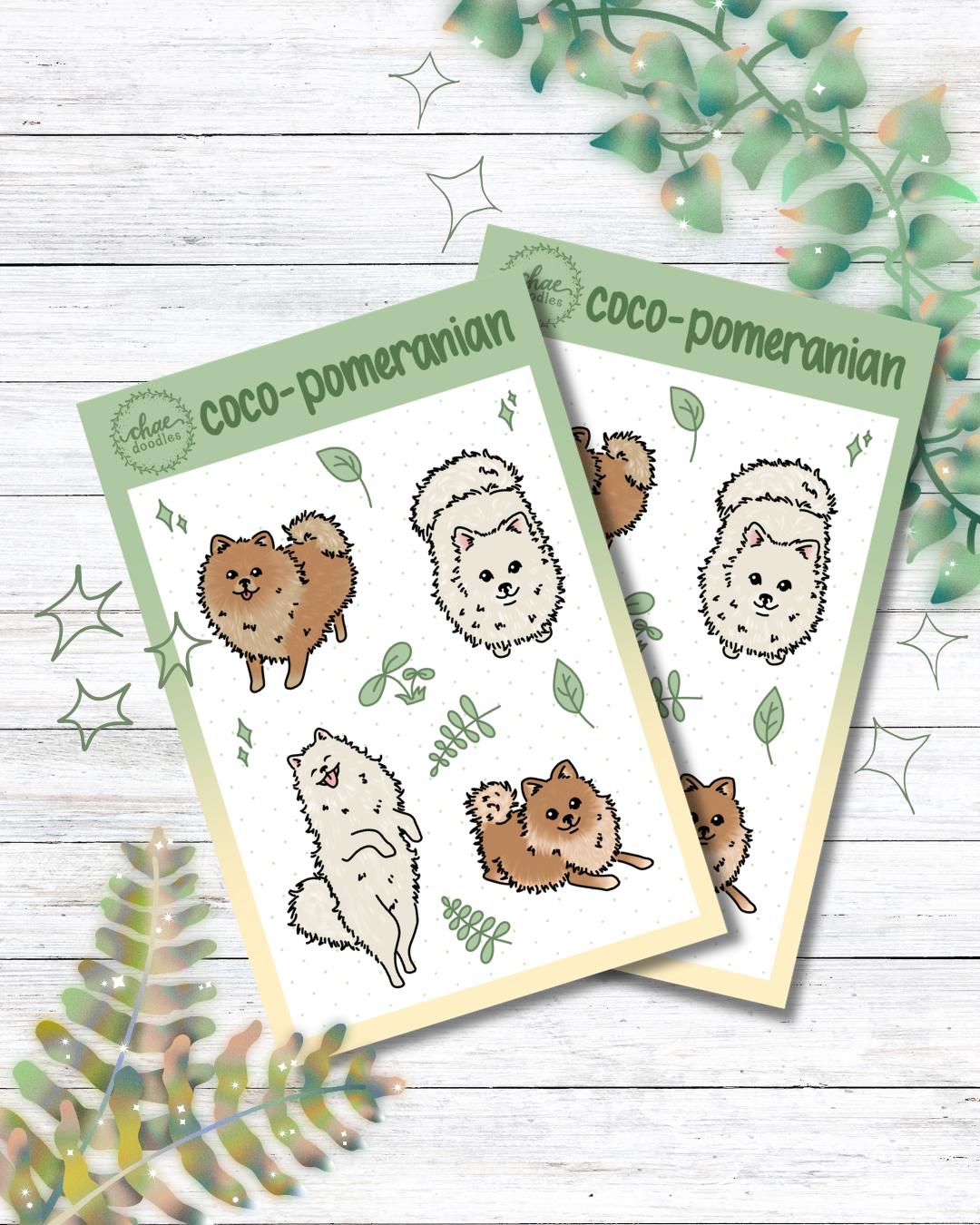 coco - pomeranian sticker set