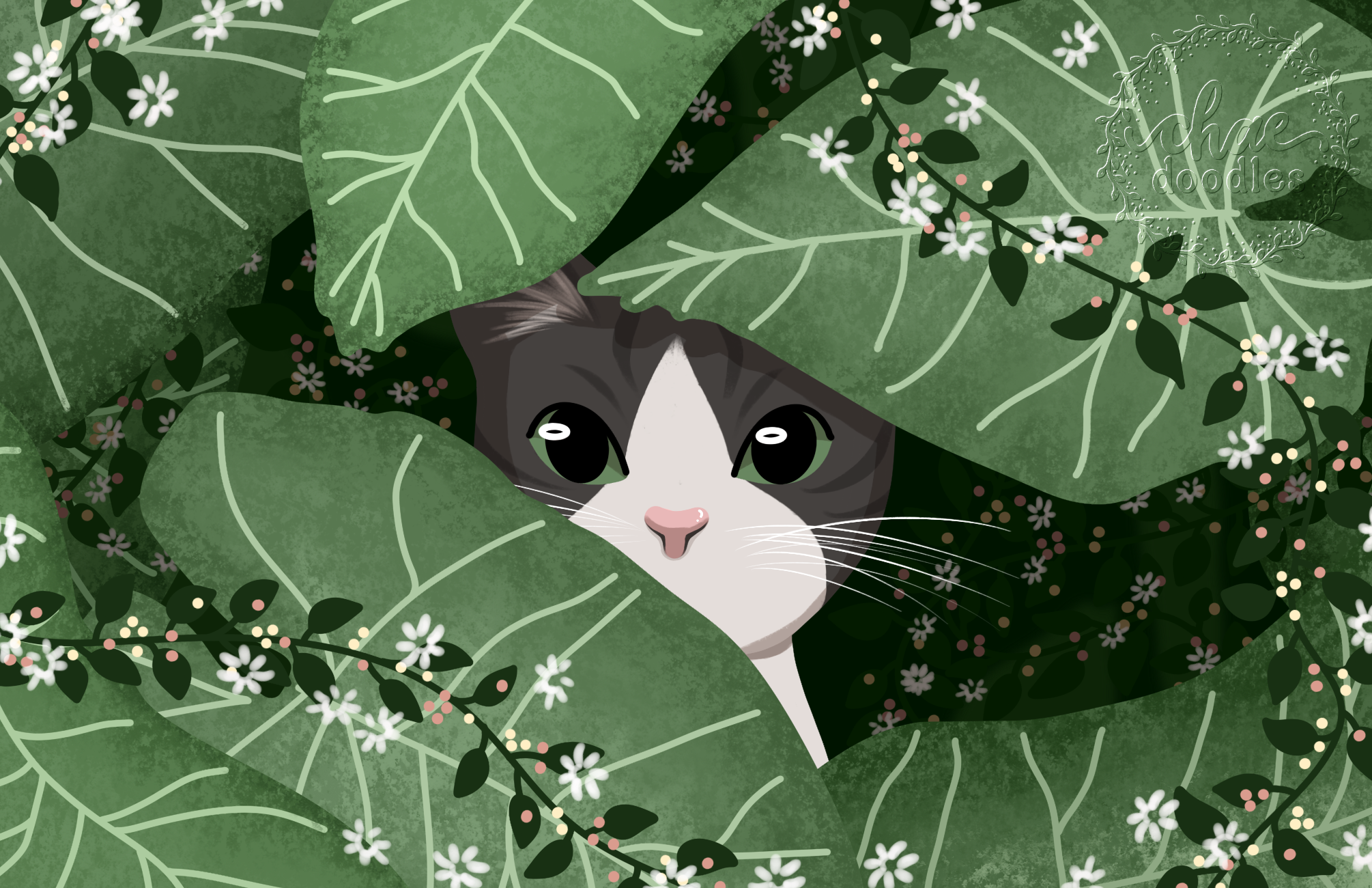 jungle kitty - postcard