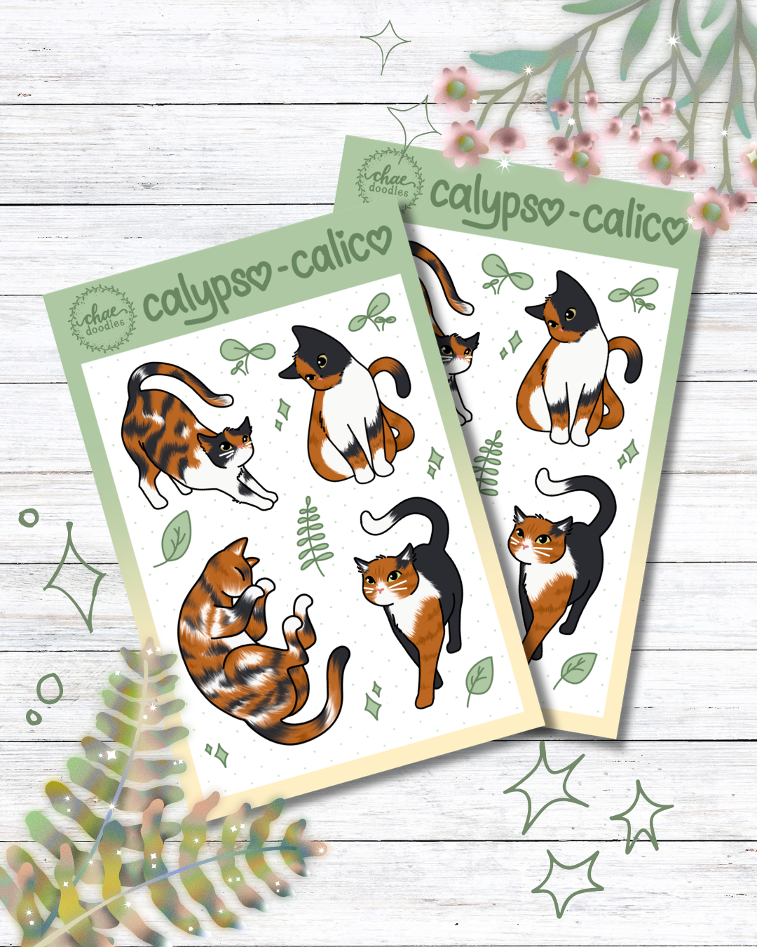 calypso - calico sticker sheet