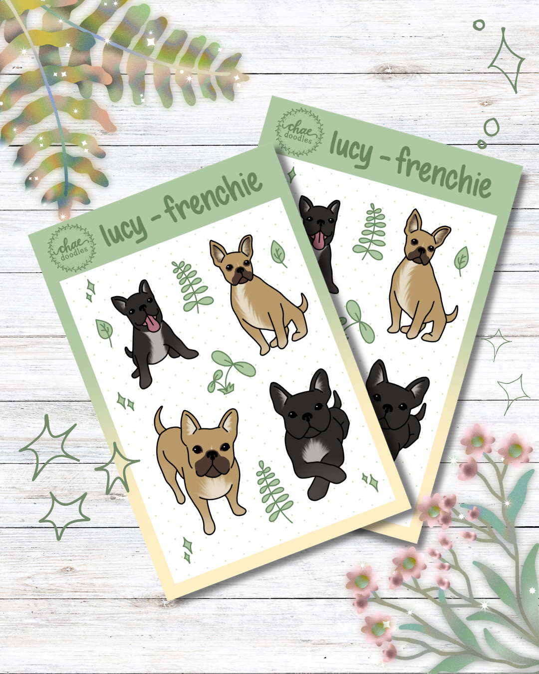 lucy - french bulldog sticker sheet