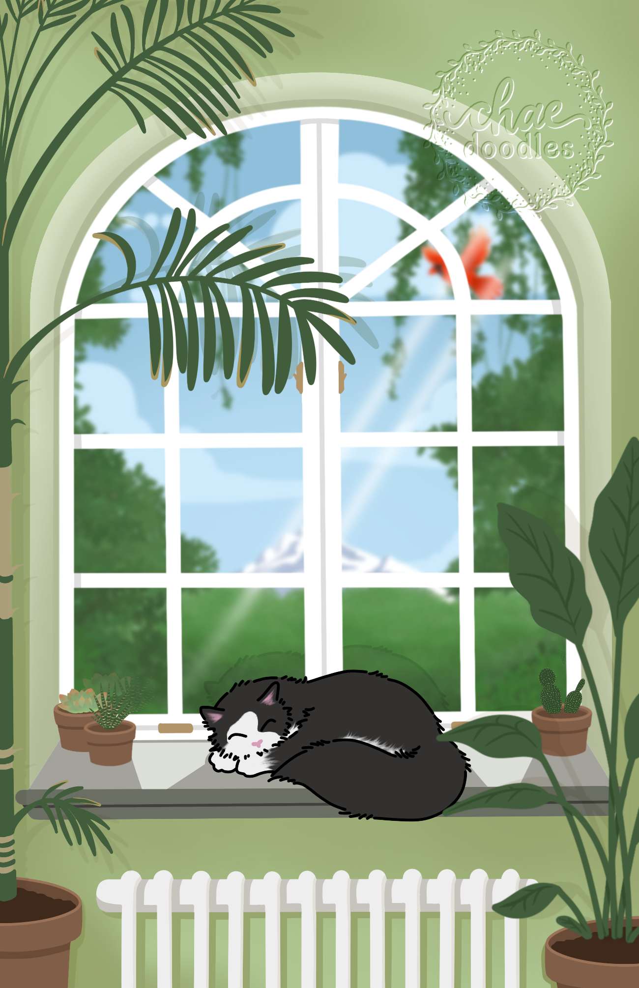 window kitty - postcard