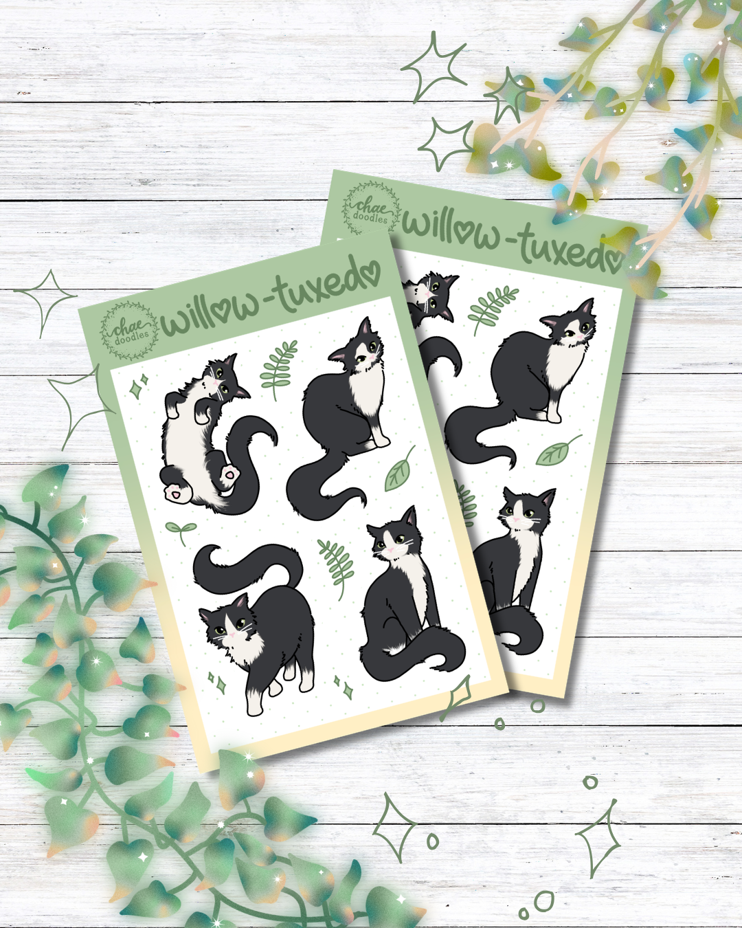 willow - tuxedo sticker sheet