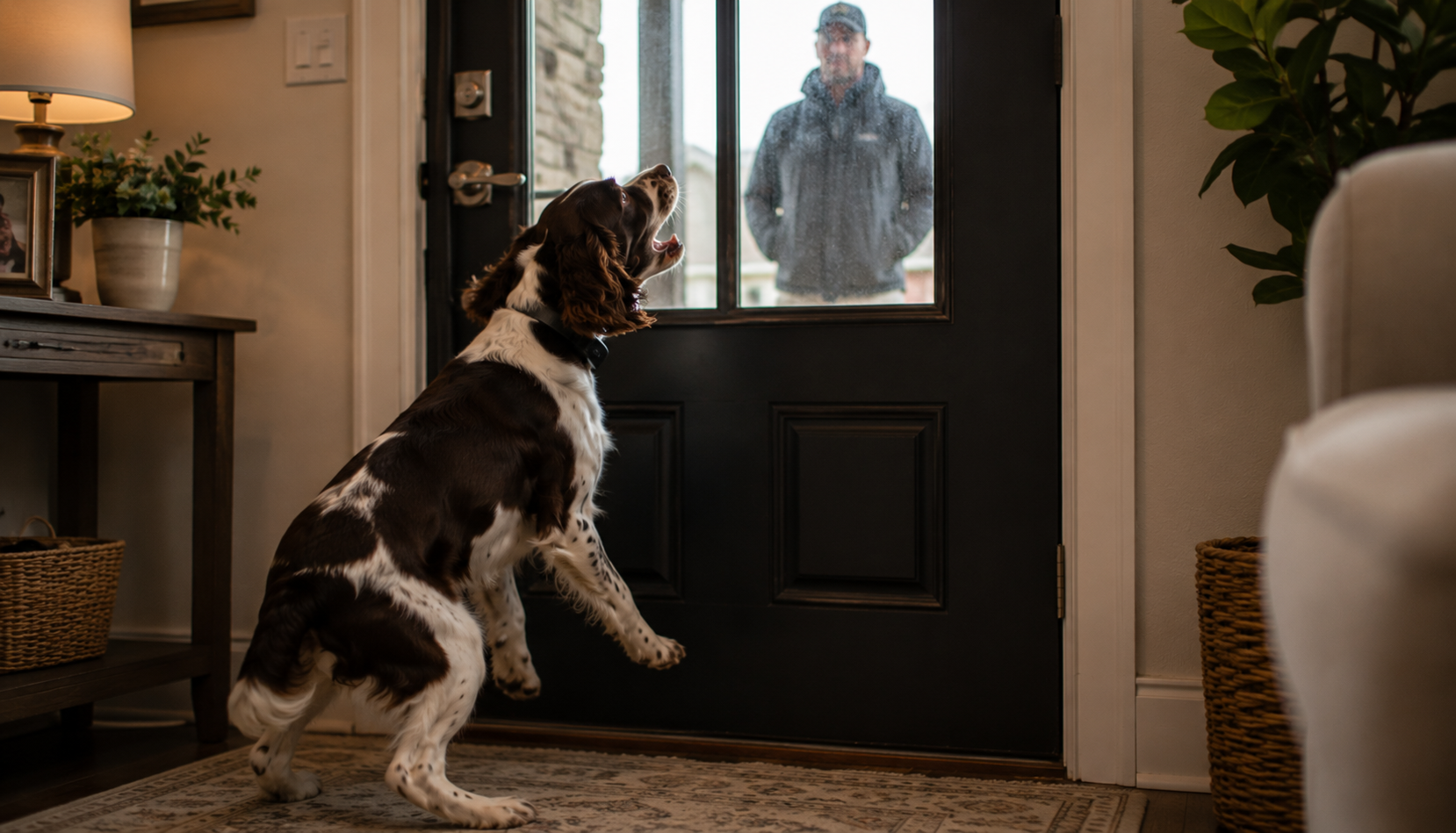 Dog barking at someone at door that wont stop.
