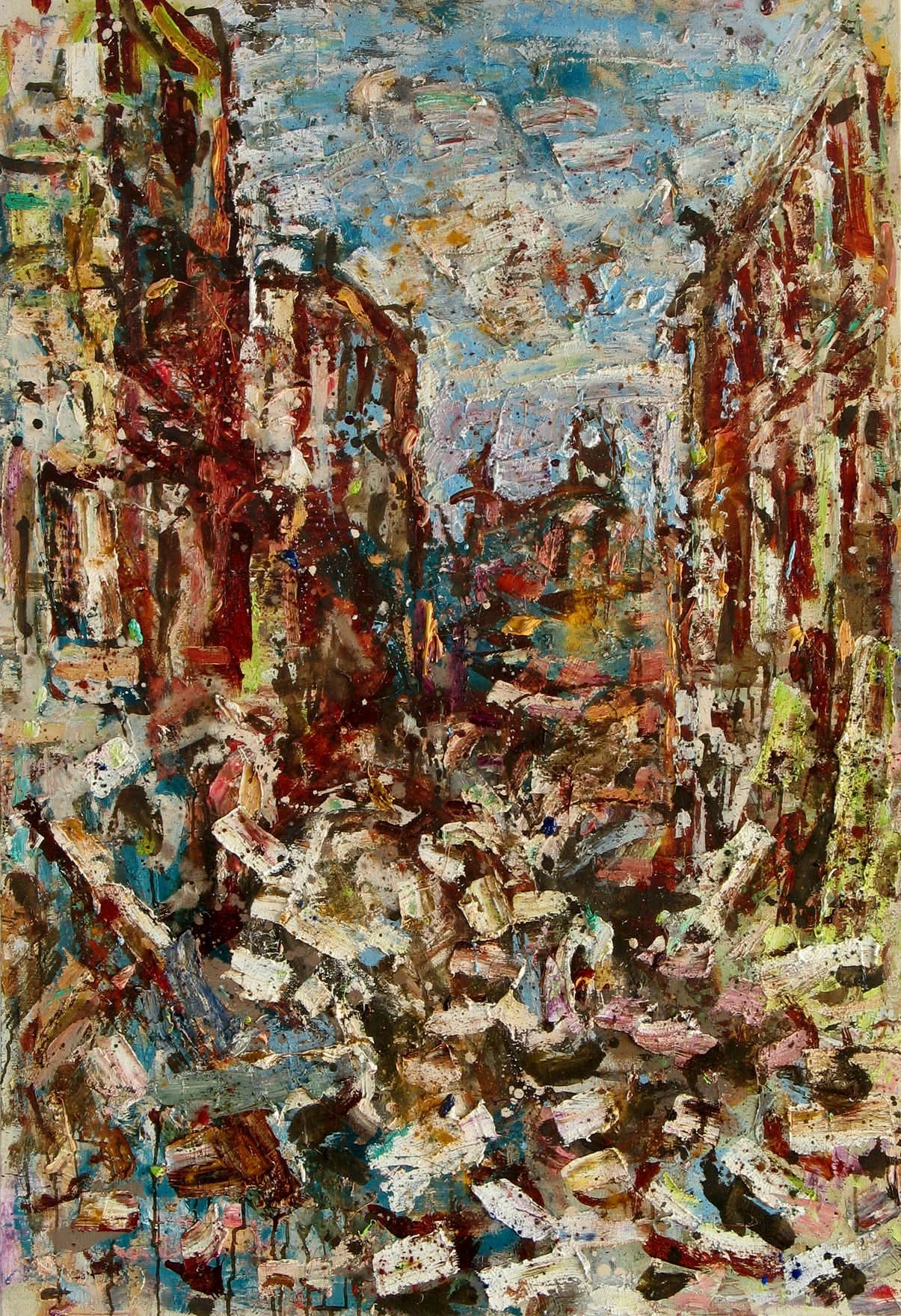 Décombres, 2005, huile sur toile, 130x89 cm