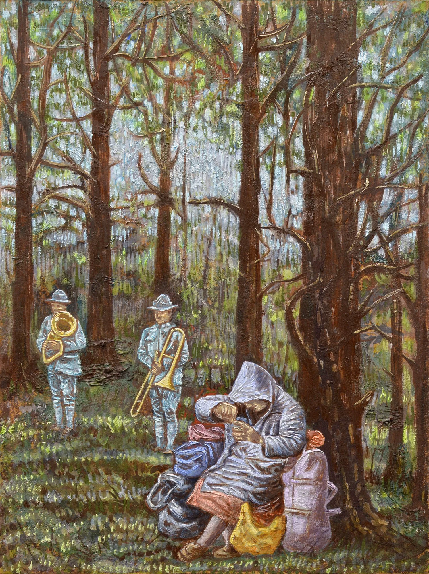 Moment solennel, 2019, huile sur carton, 35,6x26,7