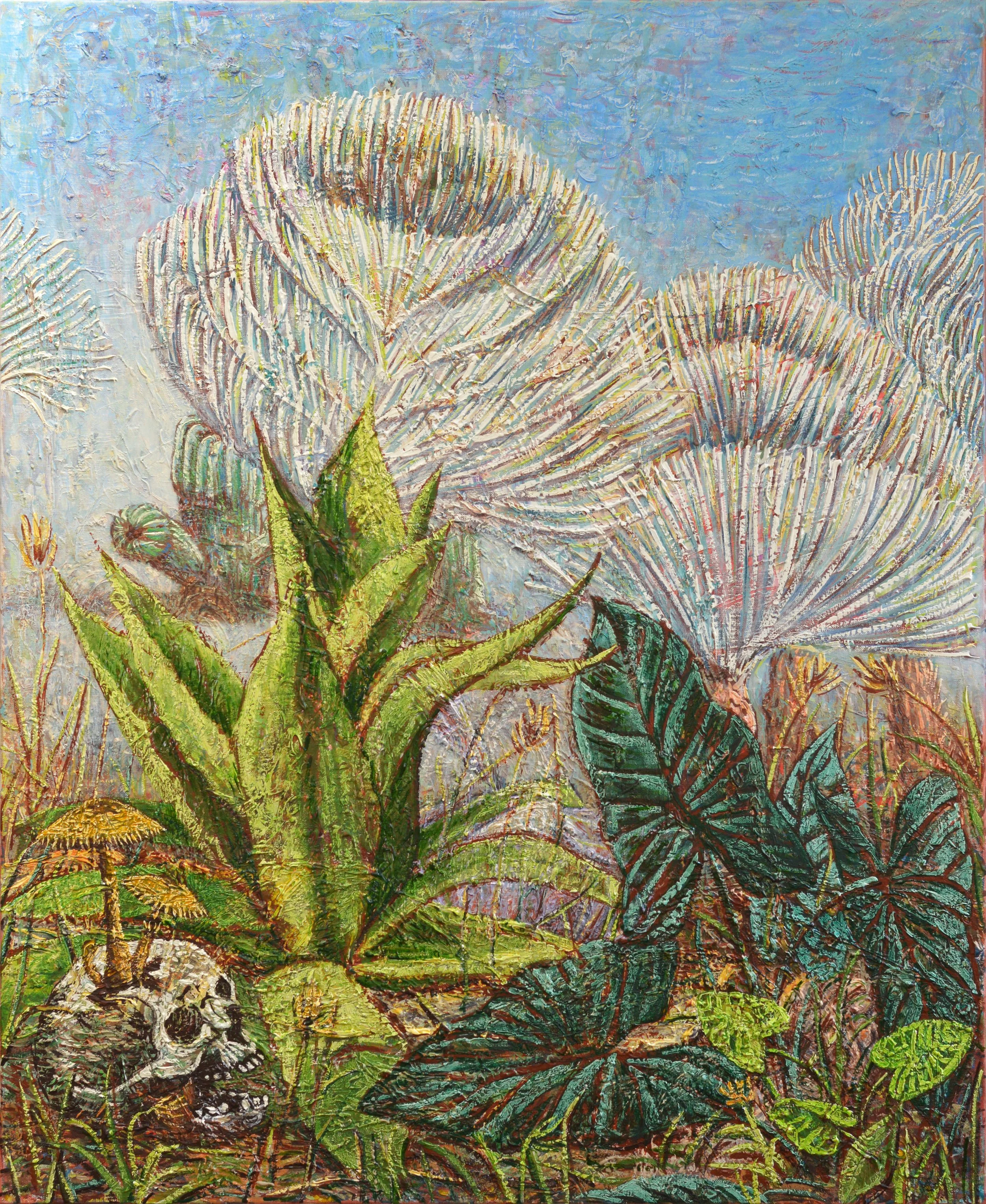 Agave, 2019, huile sur toile, 100x81 cm