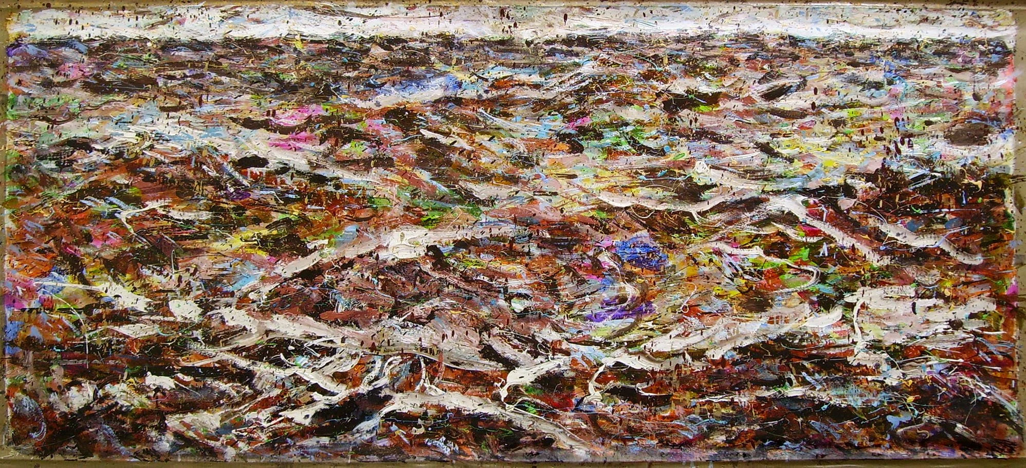 Marine, 2007, huile sur papier, 78,5x178 cm