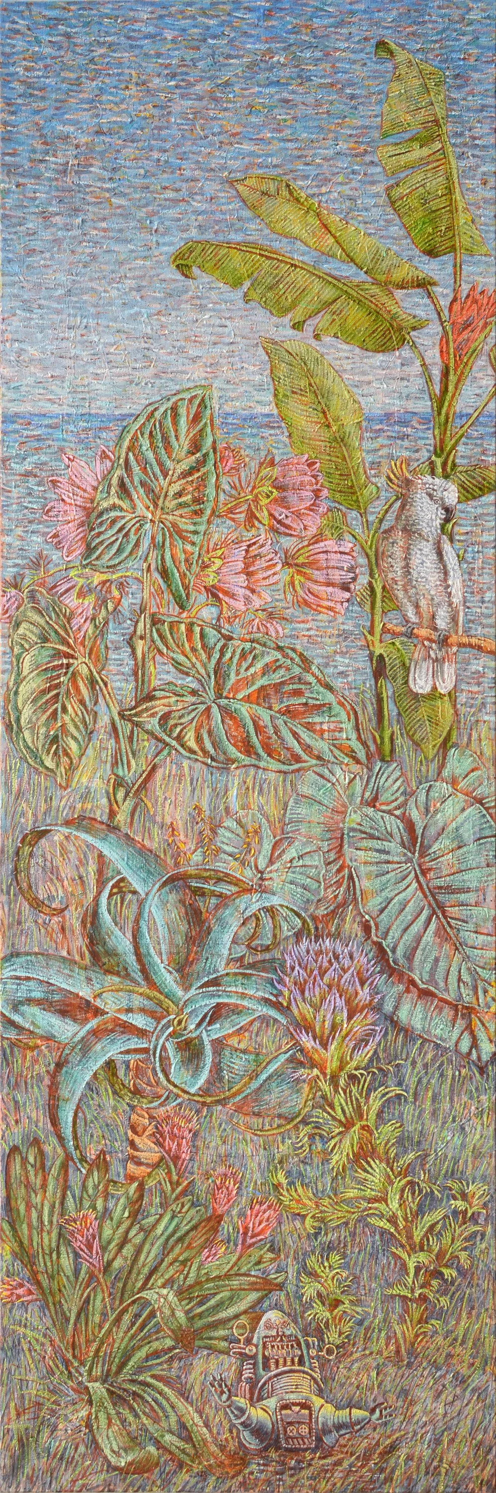 Dédié à Robby, 2021, huile sur toile, 180x60 cm