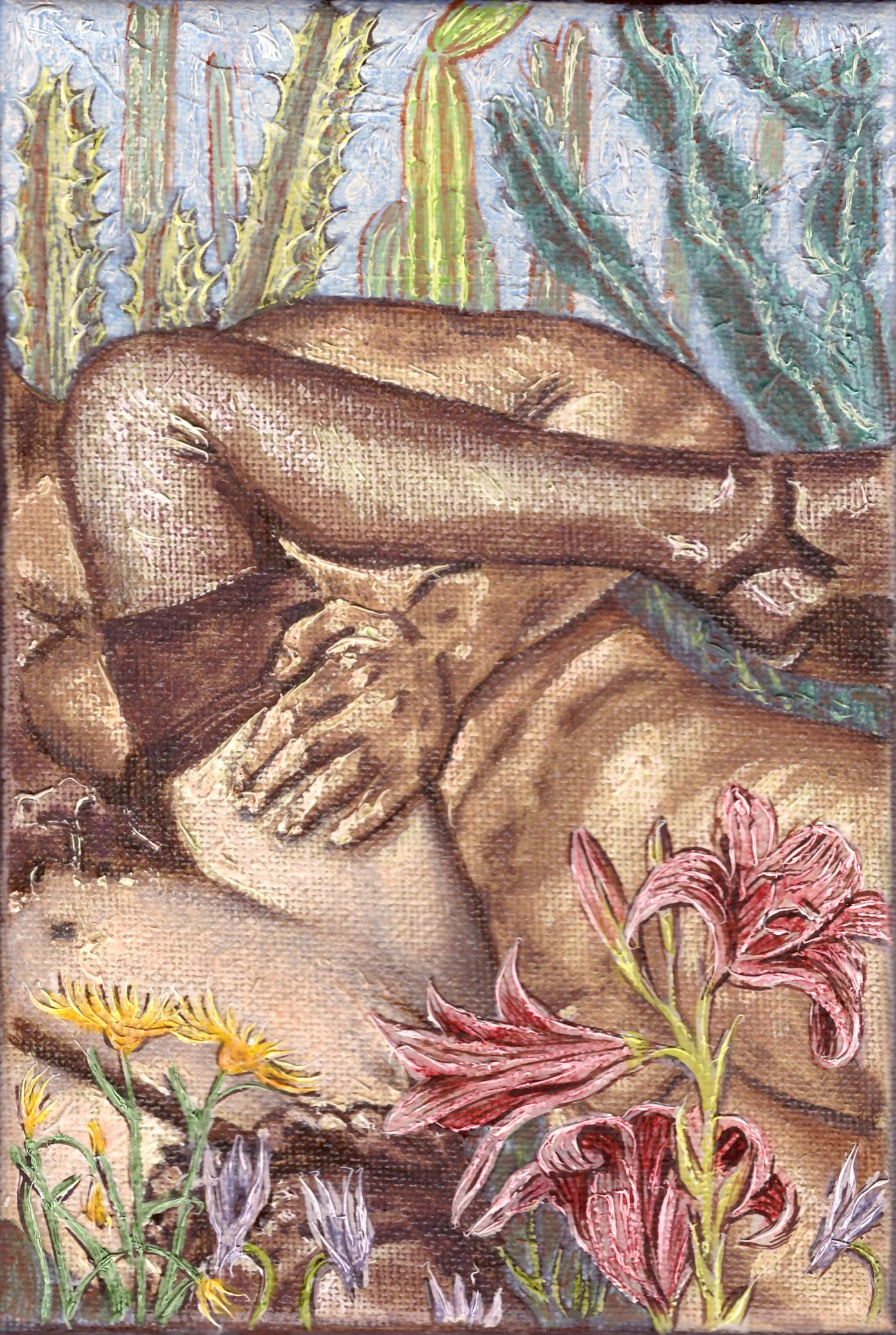 Jarretières, 2017, huile sur toile, 18x12 cm