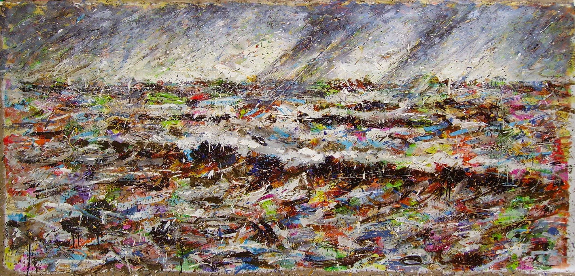 Marine II, 2007, huile sur papier, 85x180 cm