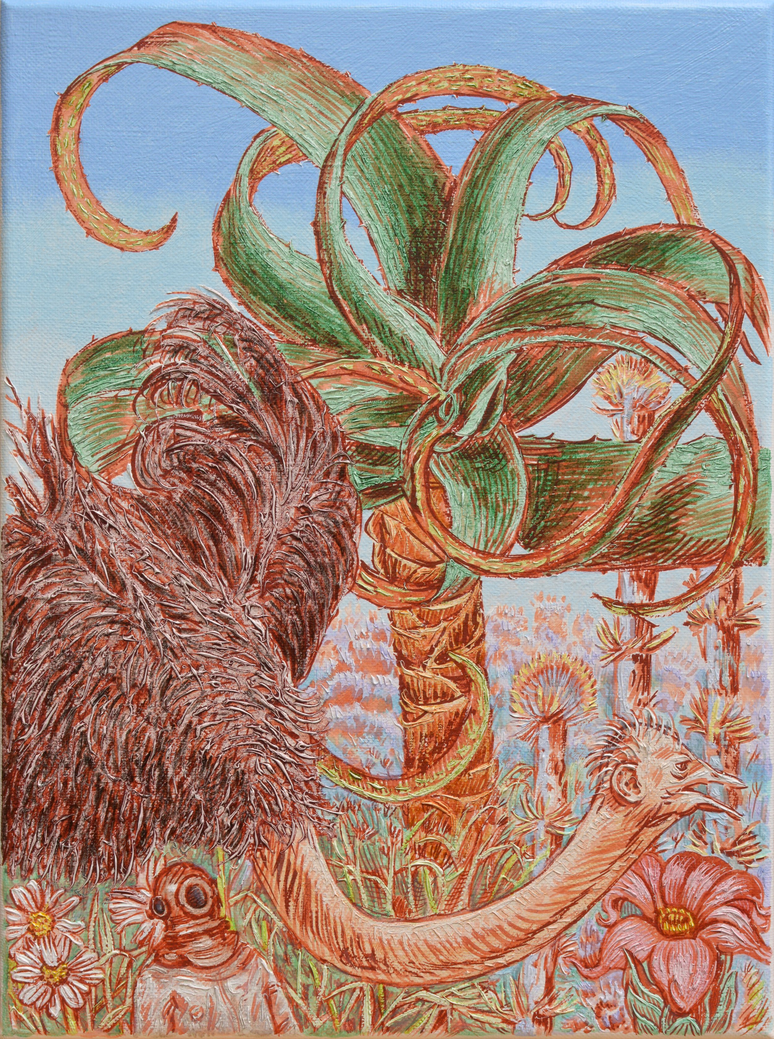 Rencontre 2, 2022, huile sur toile, 40x29,5cm