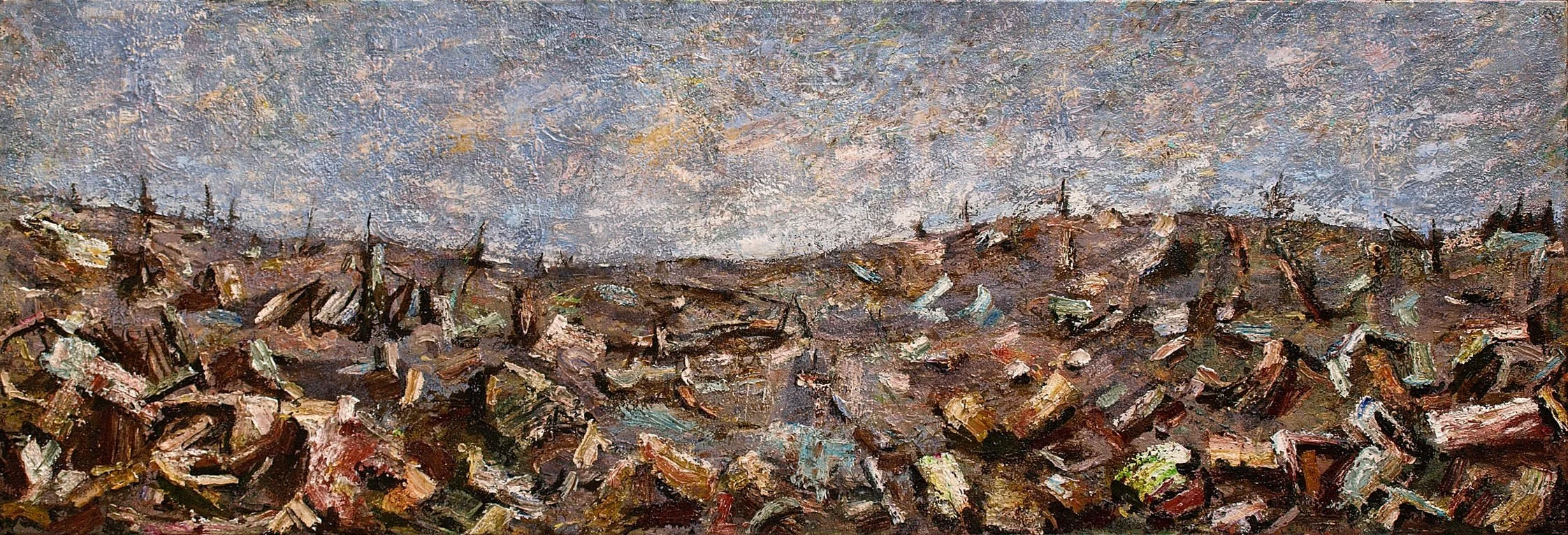 Trash, 2008, huile sur toile, 40x120 cm