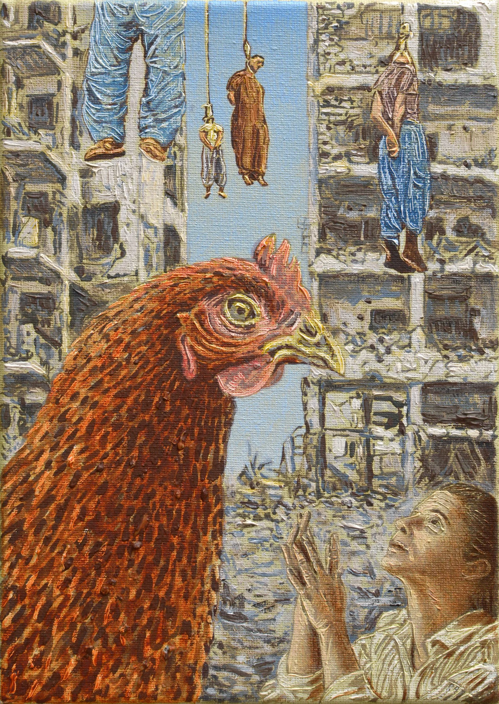 Dévotion, 2018, huile sur toile, 29x17 cm