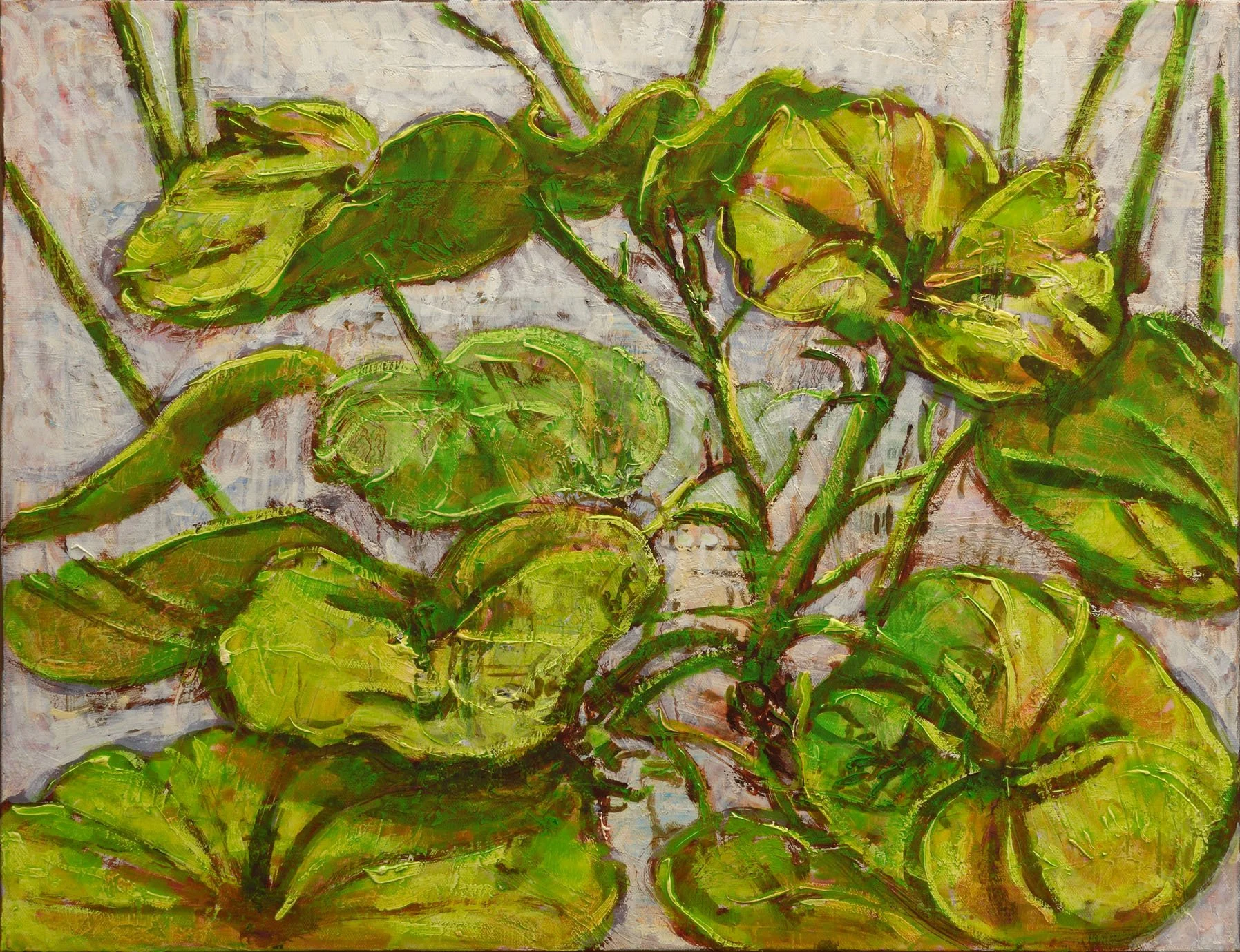 Begonias juvéniles, 2013, huile sur toile, 50x65 cm