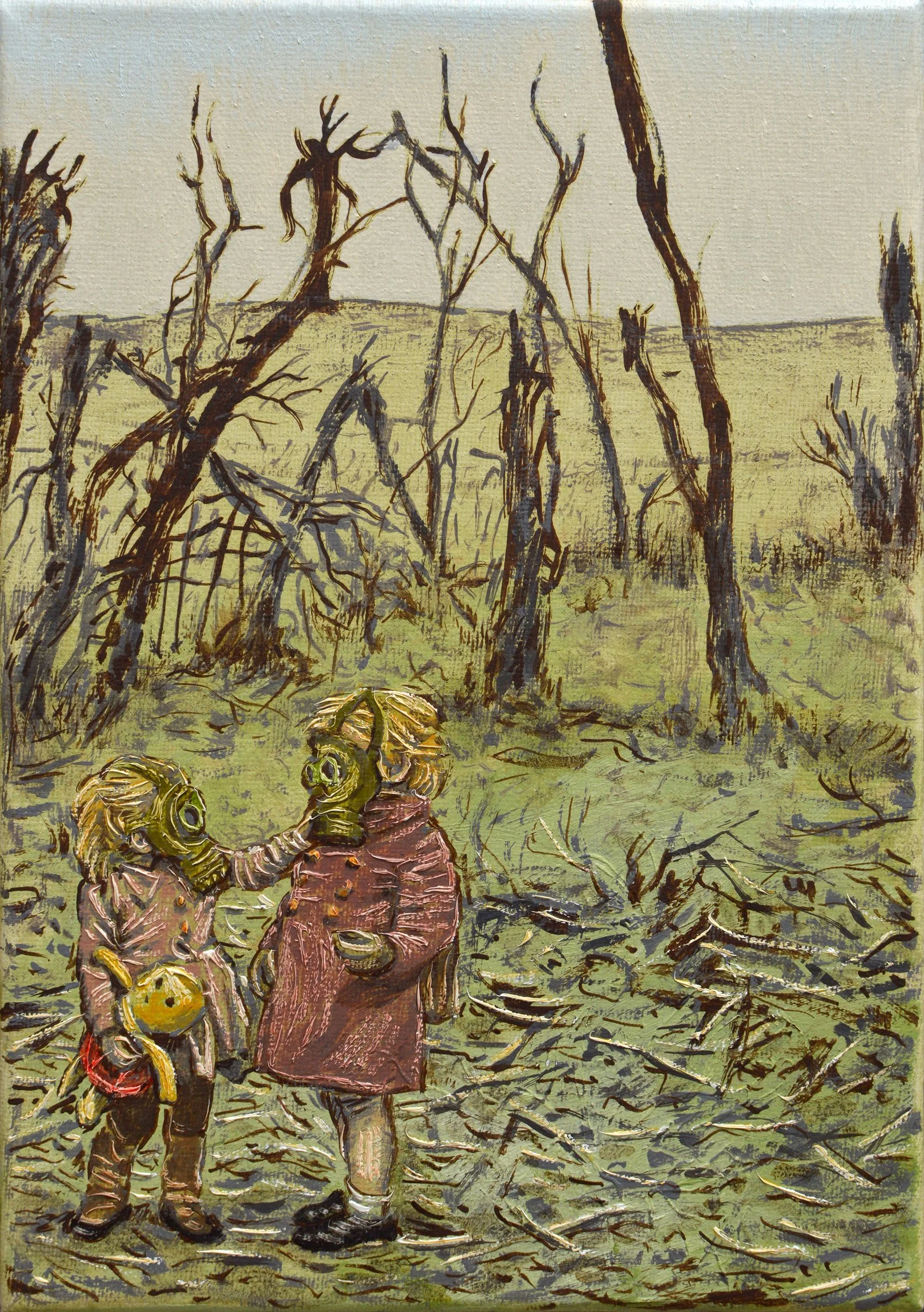 Jeux d'enfants, 2018, huile sur toile, 29x17 cm