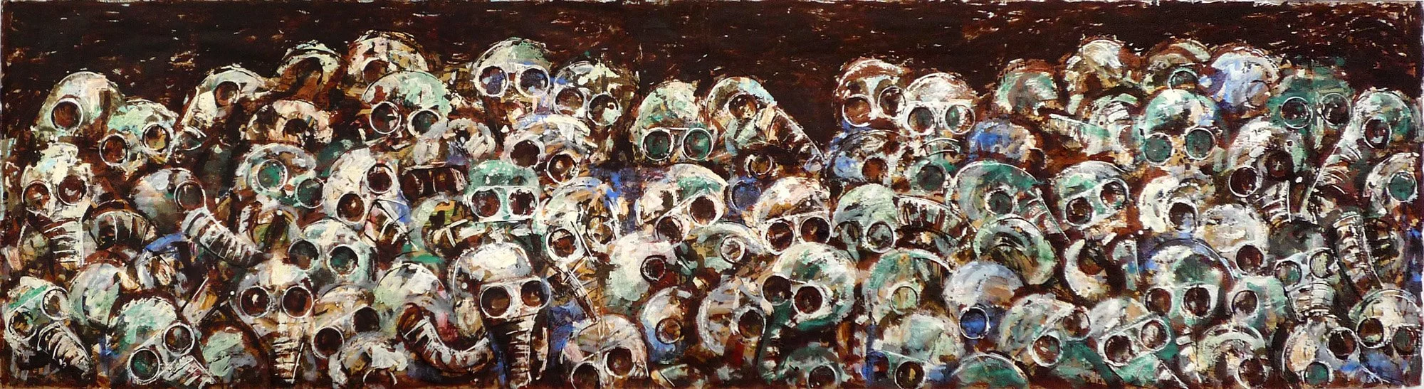 Risque zéro, 2013, huile sur papier, 94x355 cm