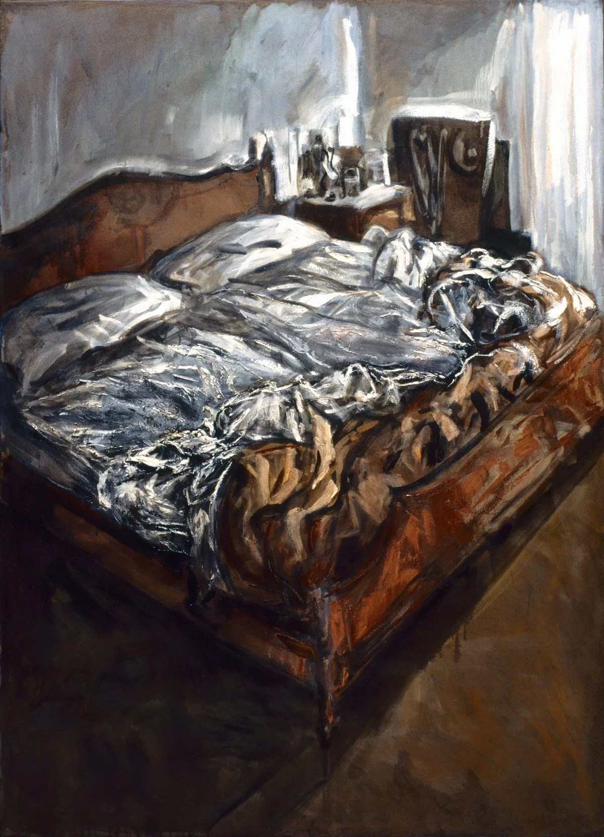 Grand lit, 1996, huile sur toile, 140x100 cm