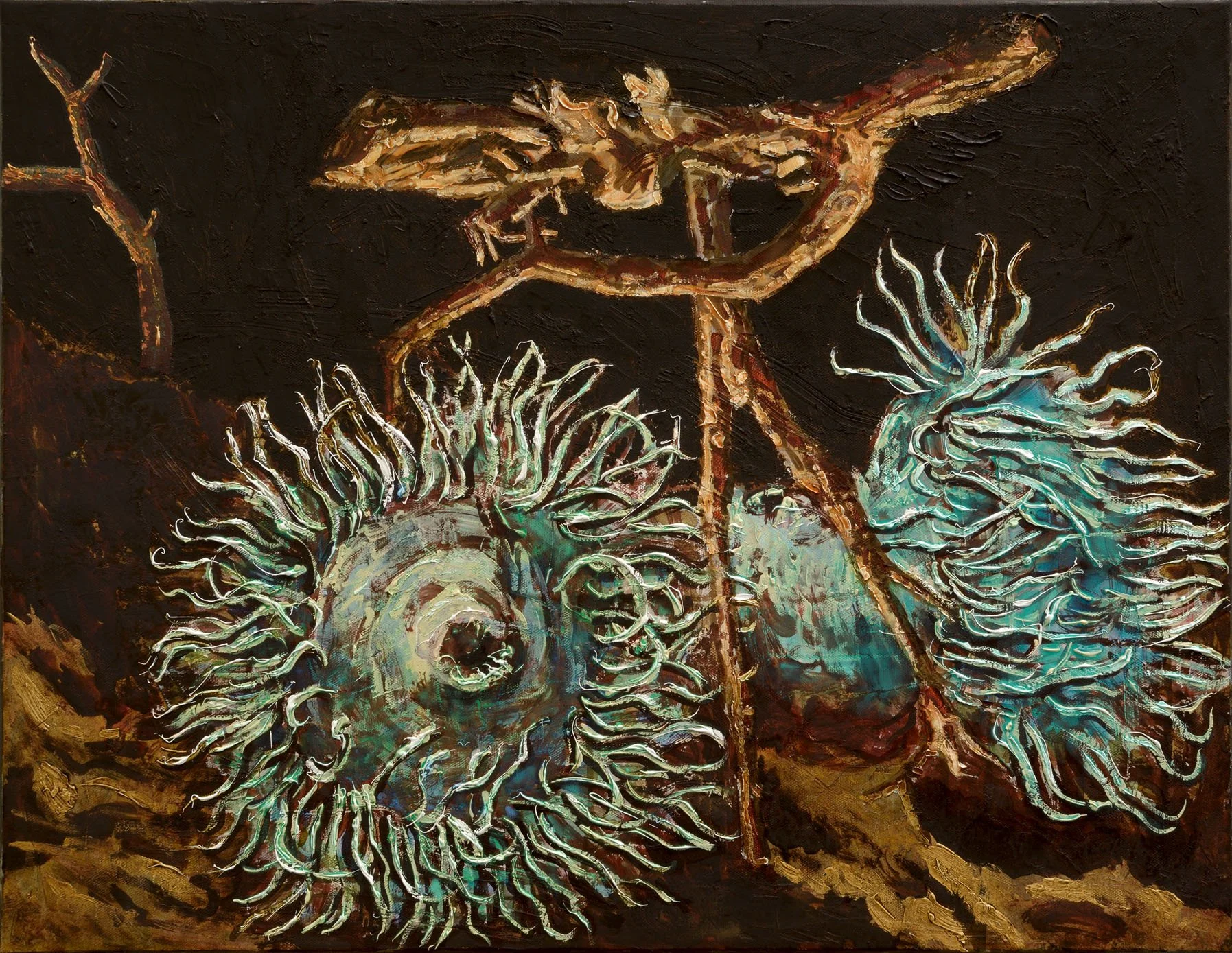 Anémones, 2013, huile sur toile, 50x65 cm