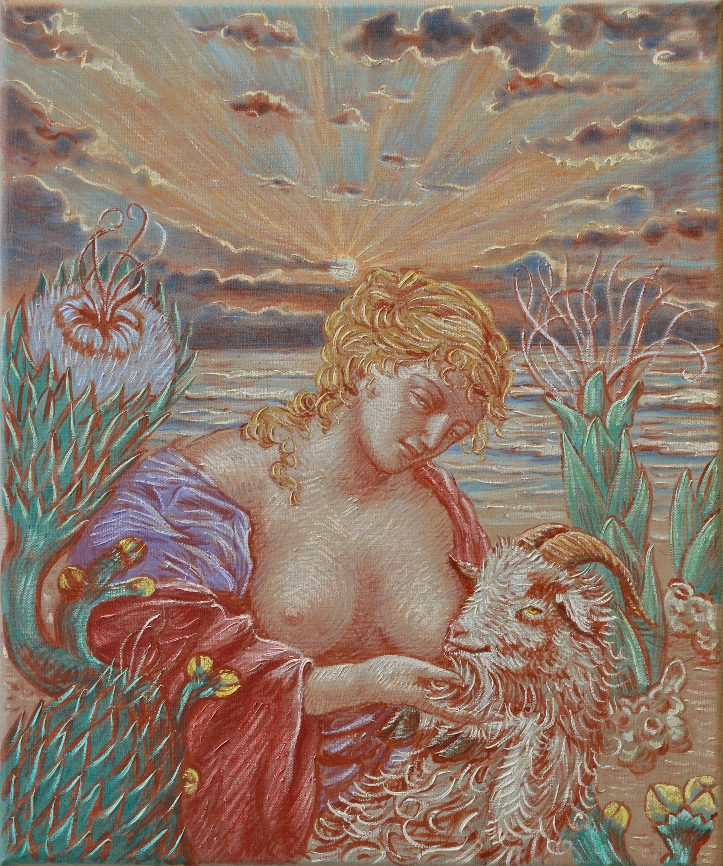 Charité romaine, 2021, huile sur toile, 46x38 cm