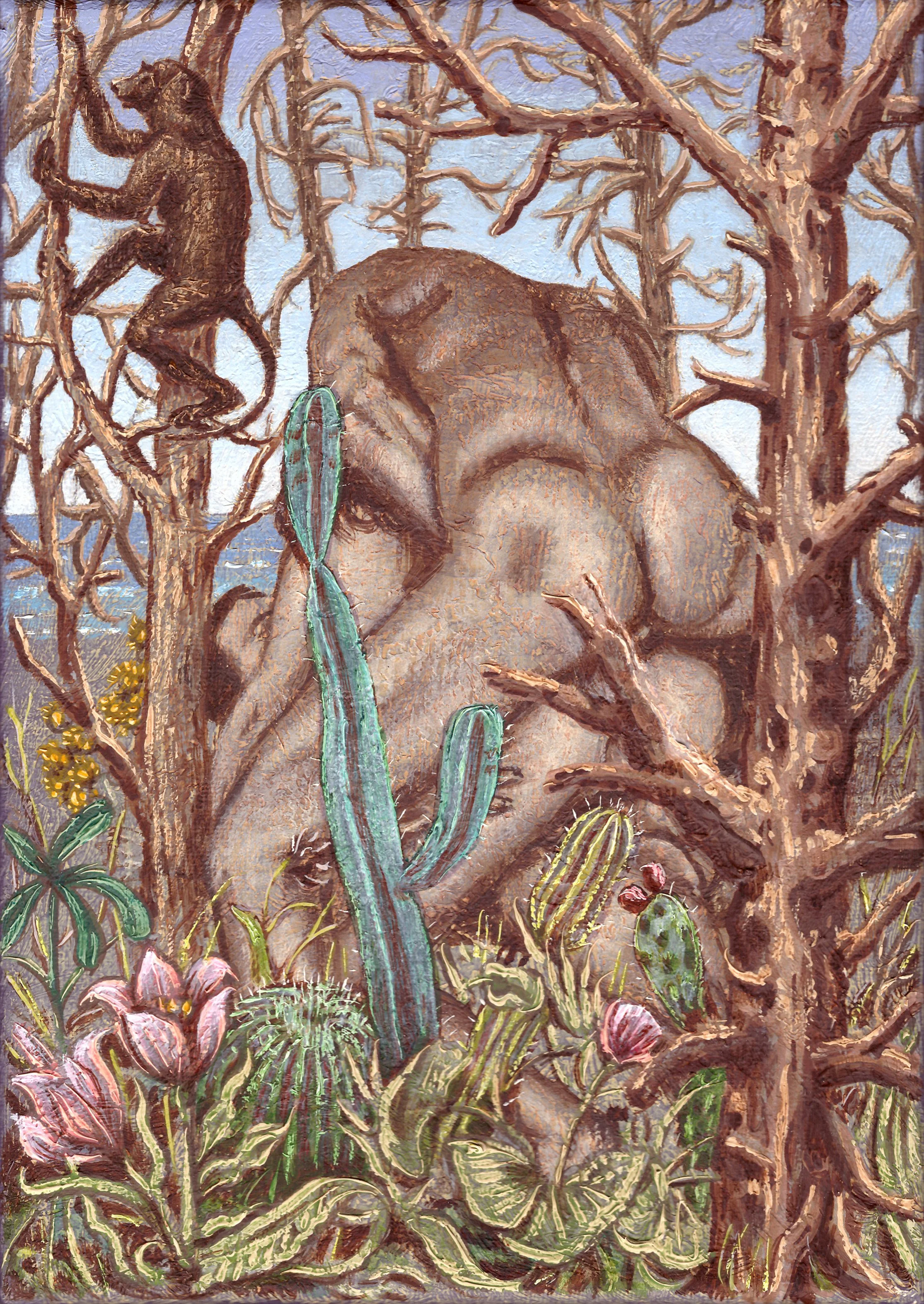 Petit singe, 2017, huile sur toile, 27,5x19 cm