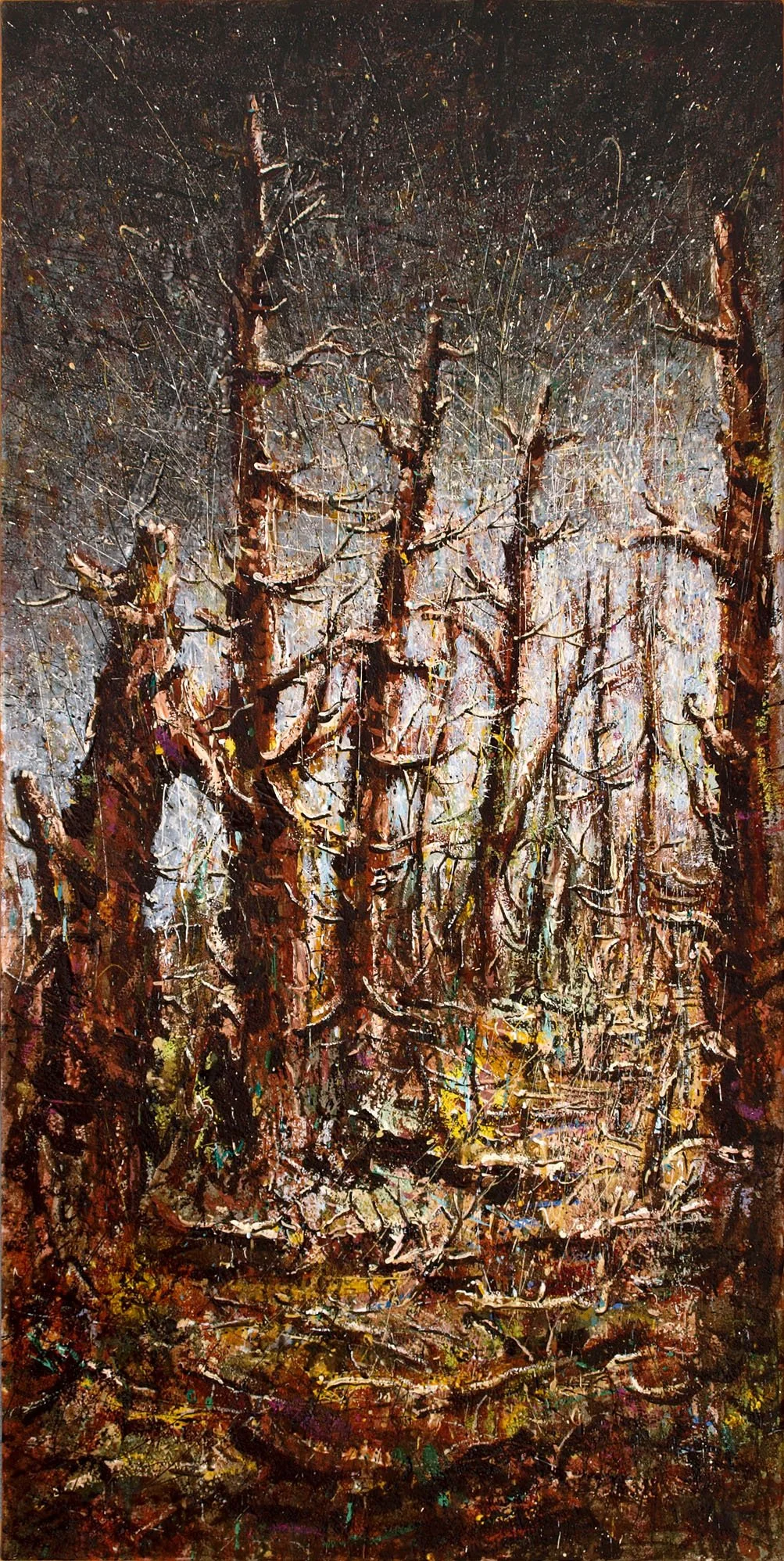 La route II, 2010, huile sur toile, 100x50