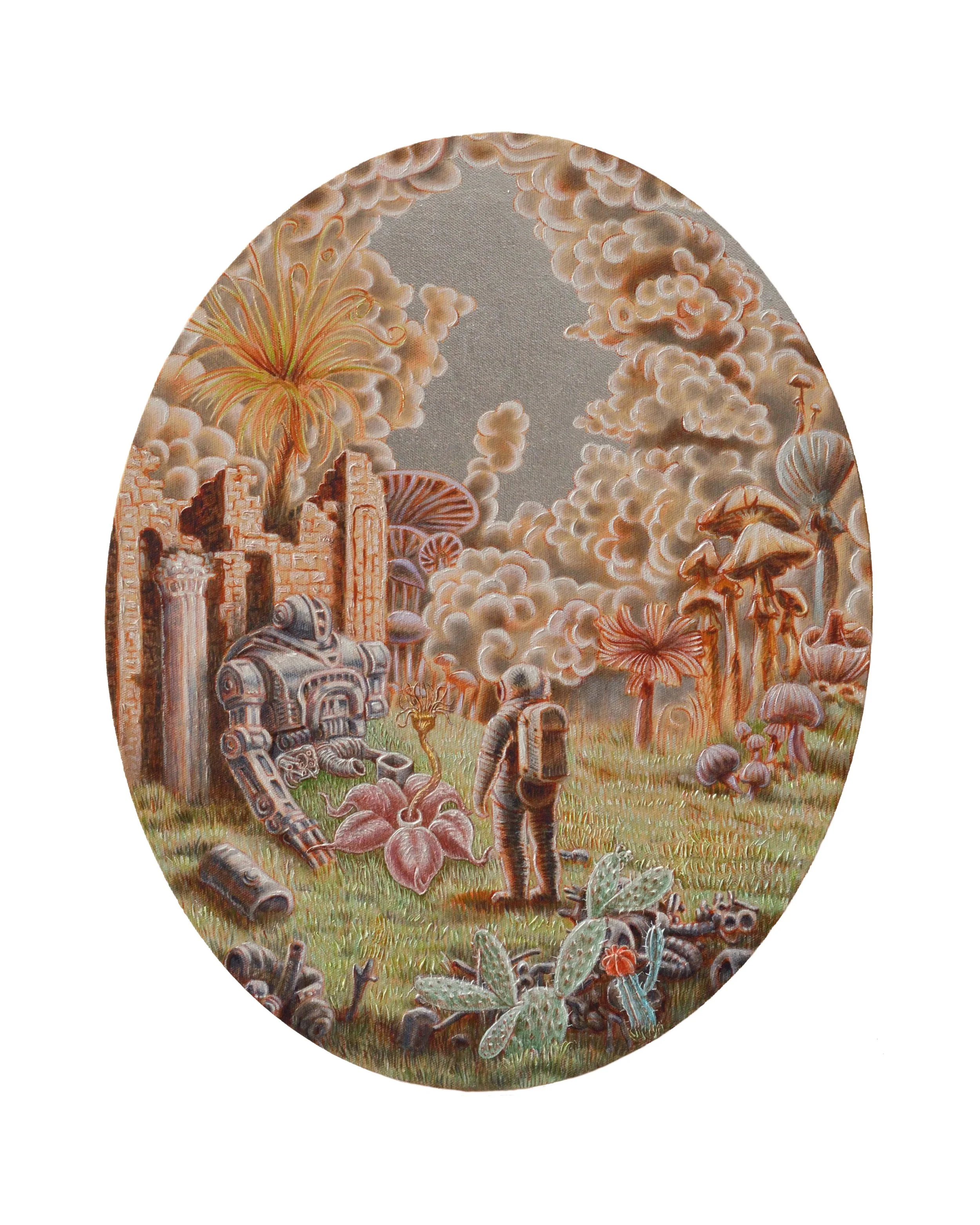 La découverte, 2024, huile sur toile, 50x40 cm