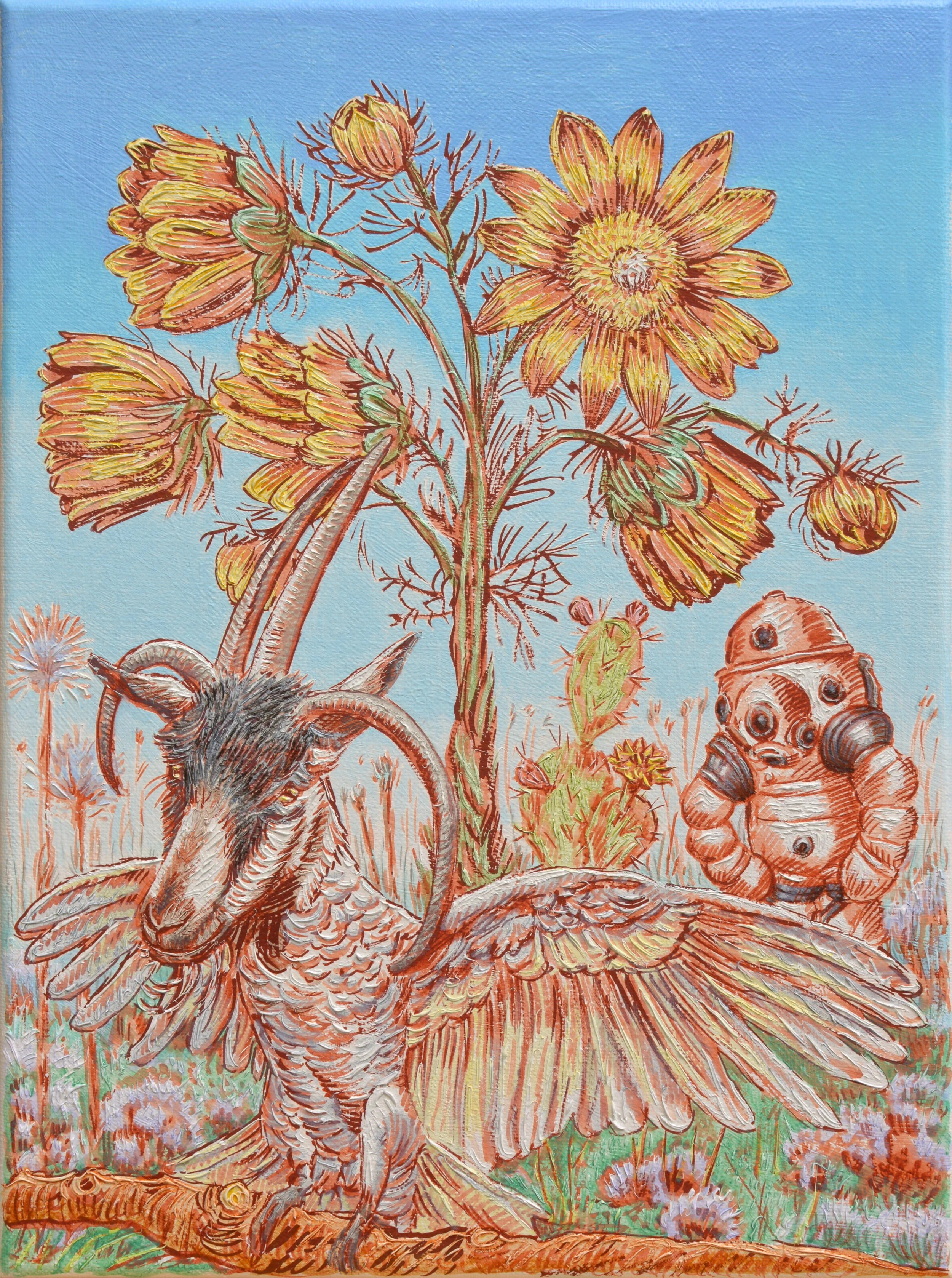 Rencontre I, 2022, huile sur toile, 40x29,5cm