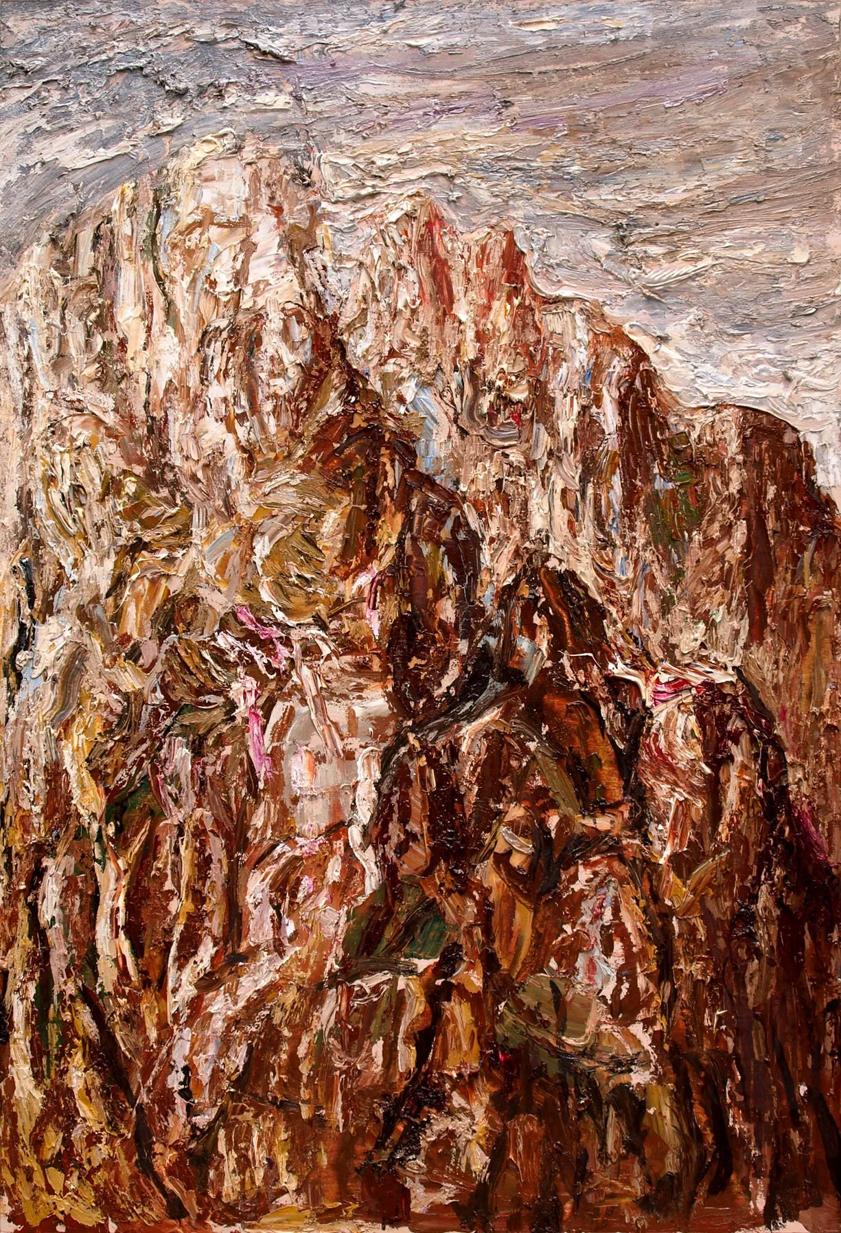 Paroi rocheuse, 1999, huile sur bois, 60x41 cm