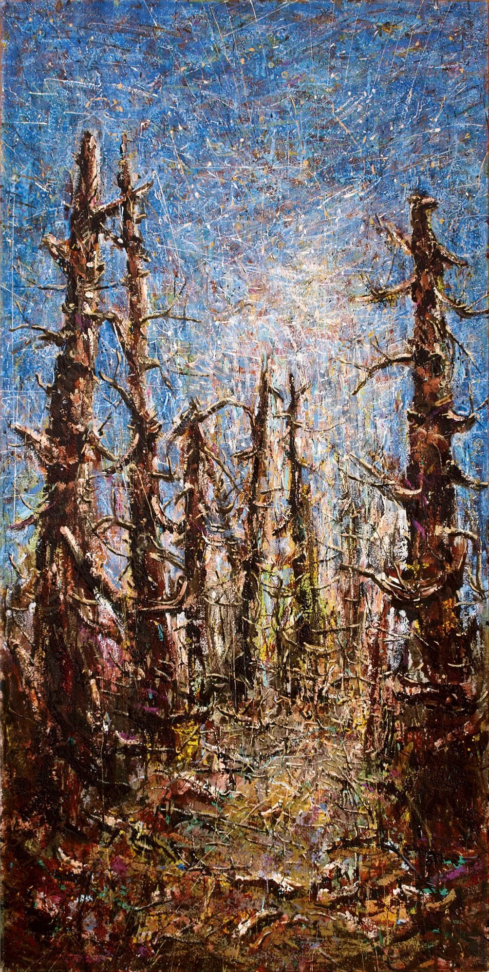 La route, 2010, huile sur toile, 100x50