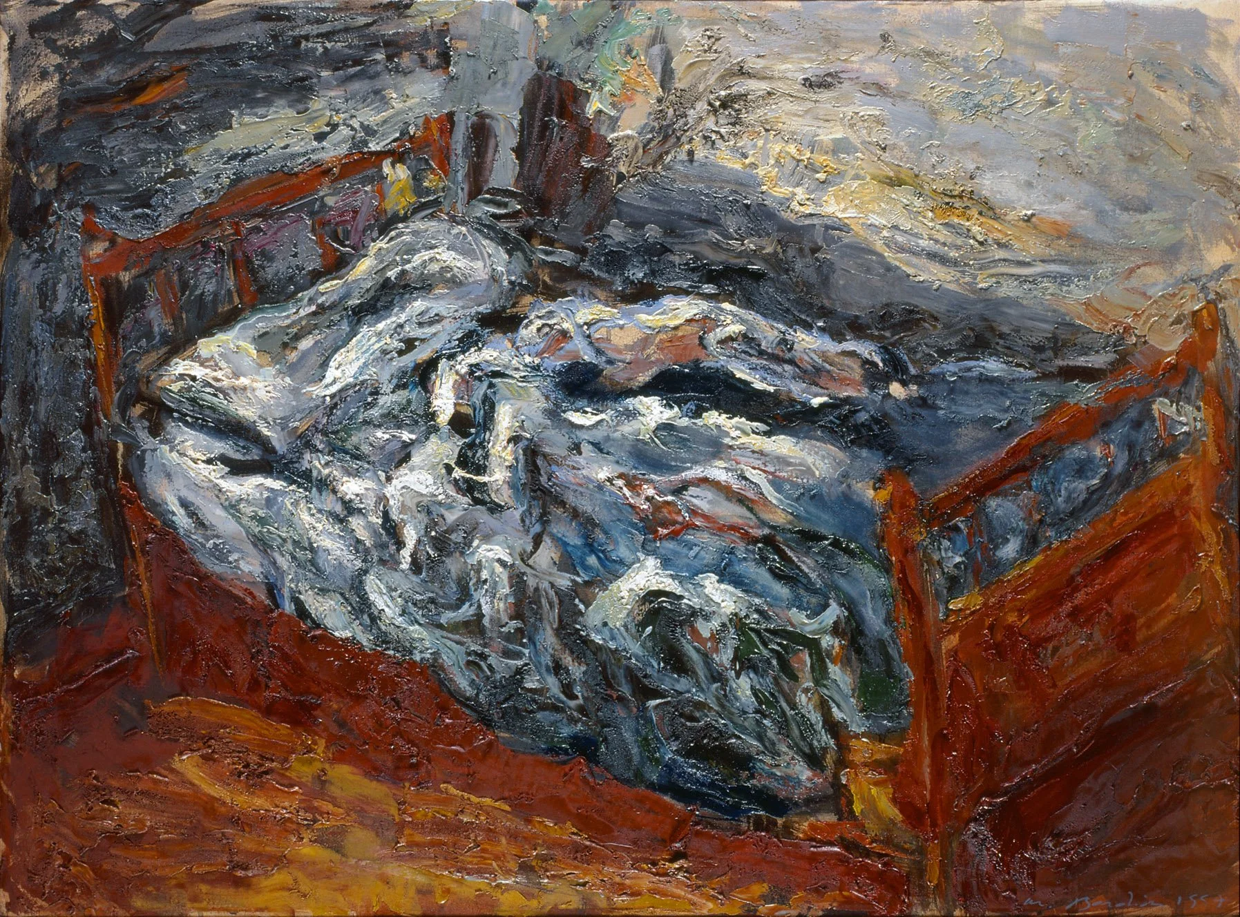 Lit défait, 1997, huile sur toile, 60x80