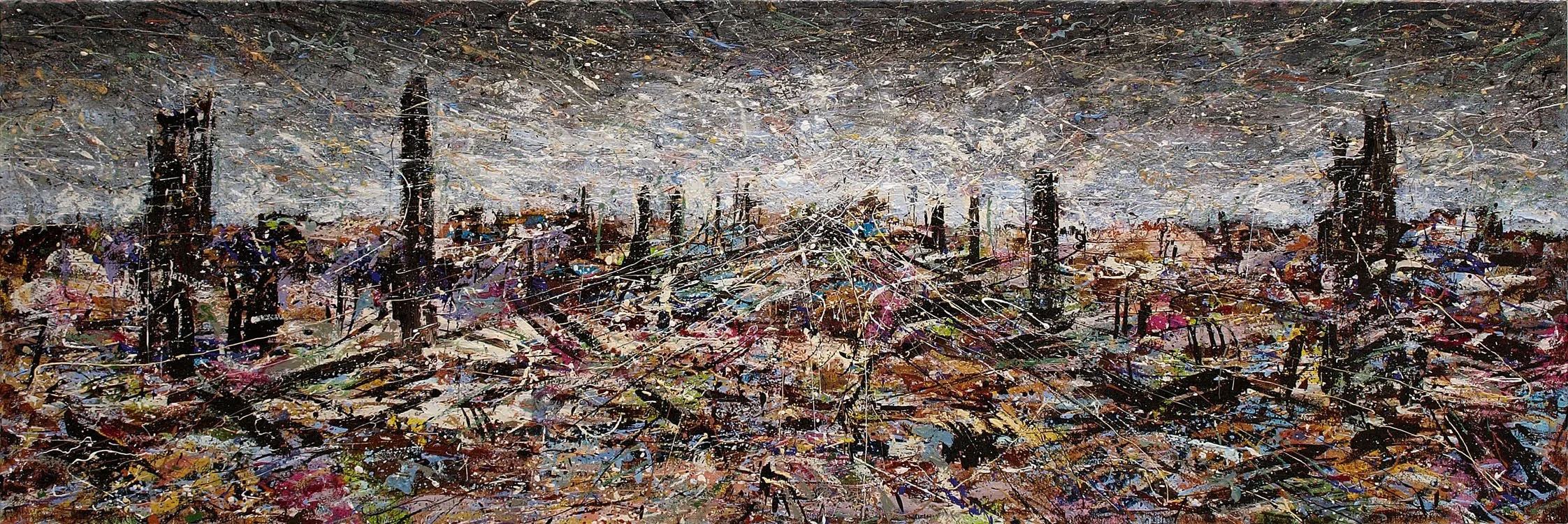 La route, 2007, huile sur toile, 50x150 cm