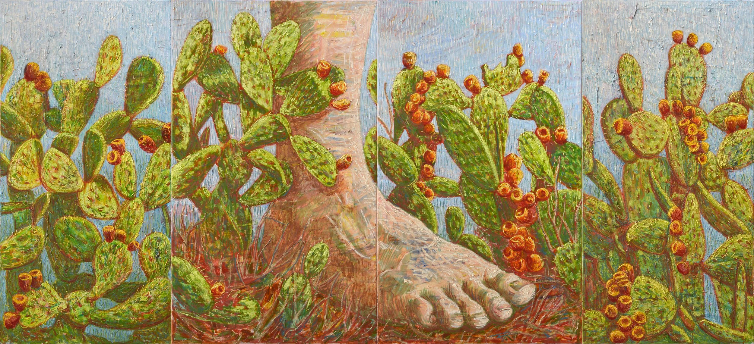 Feet, 2018, huile sur toile, 120x220 cm