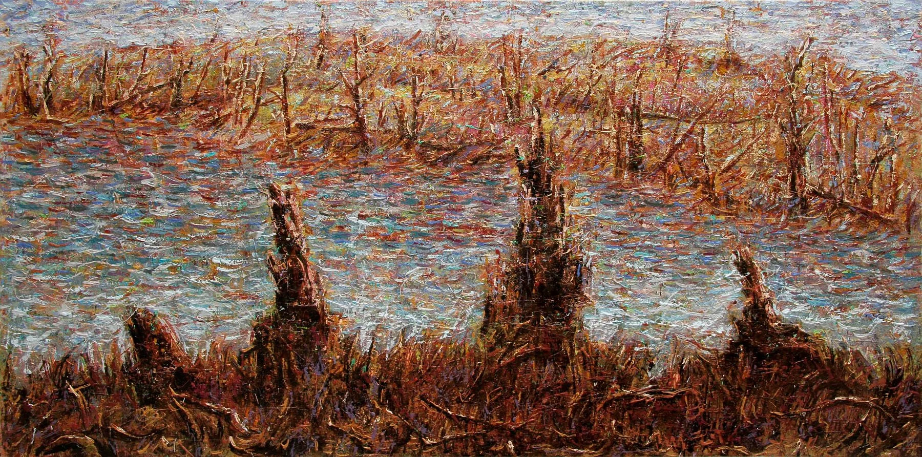 Déforestation, 2007, huile sur toile, 60X120 cm