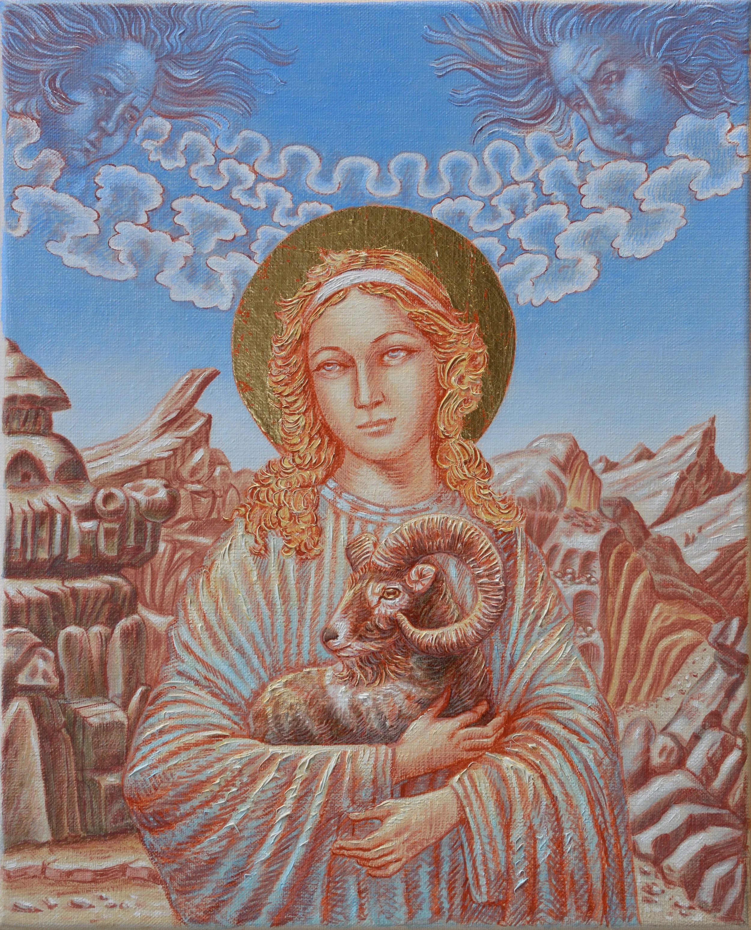 Santa Cura, 2022, huile sur toile, 33x46 cm