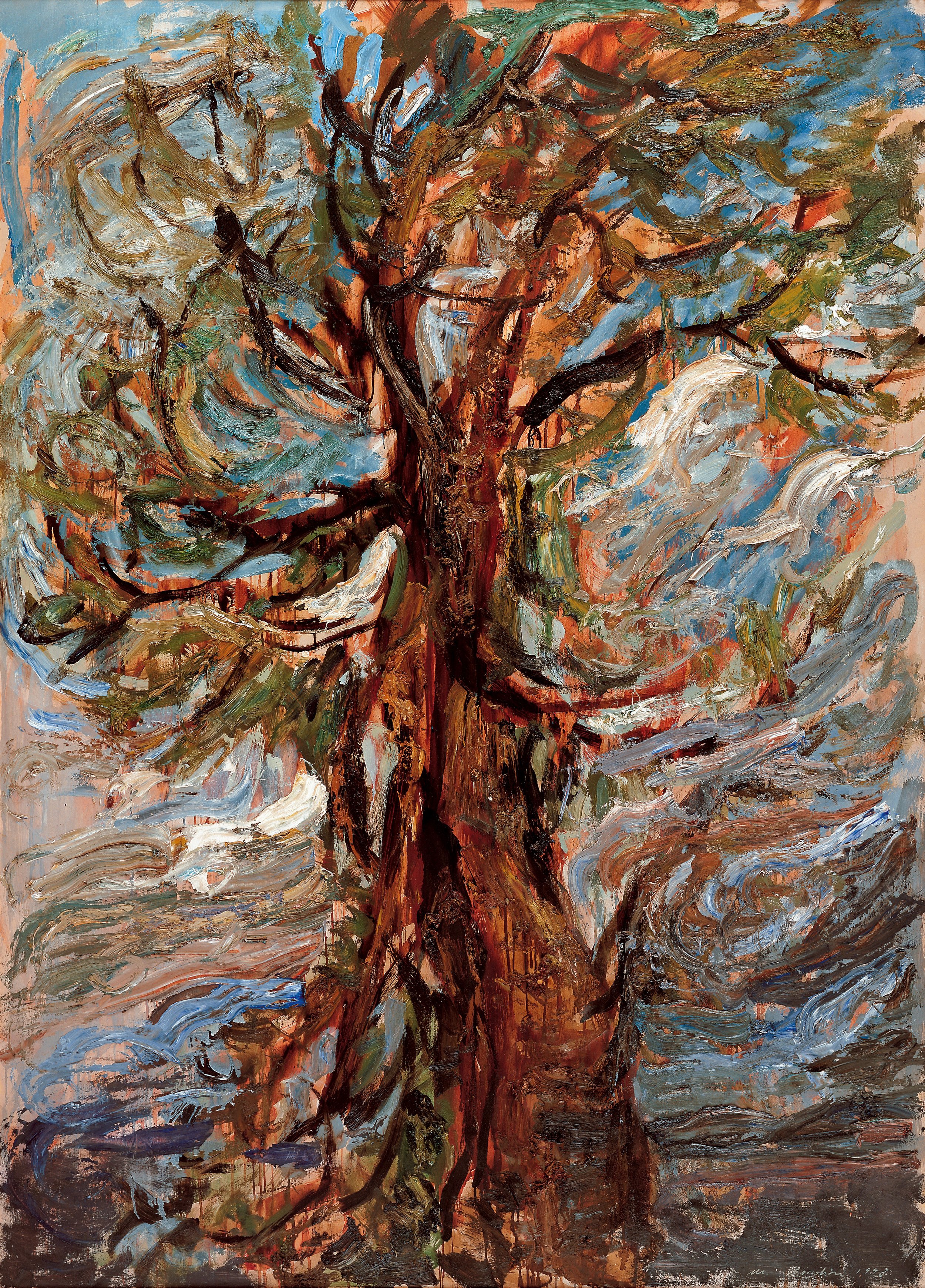 Cèdre, 1998, huile sur bois, 140x100 cm